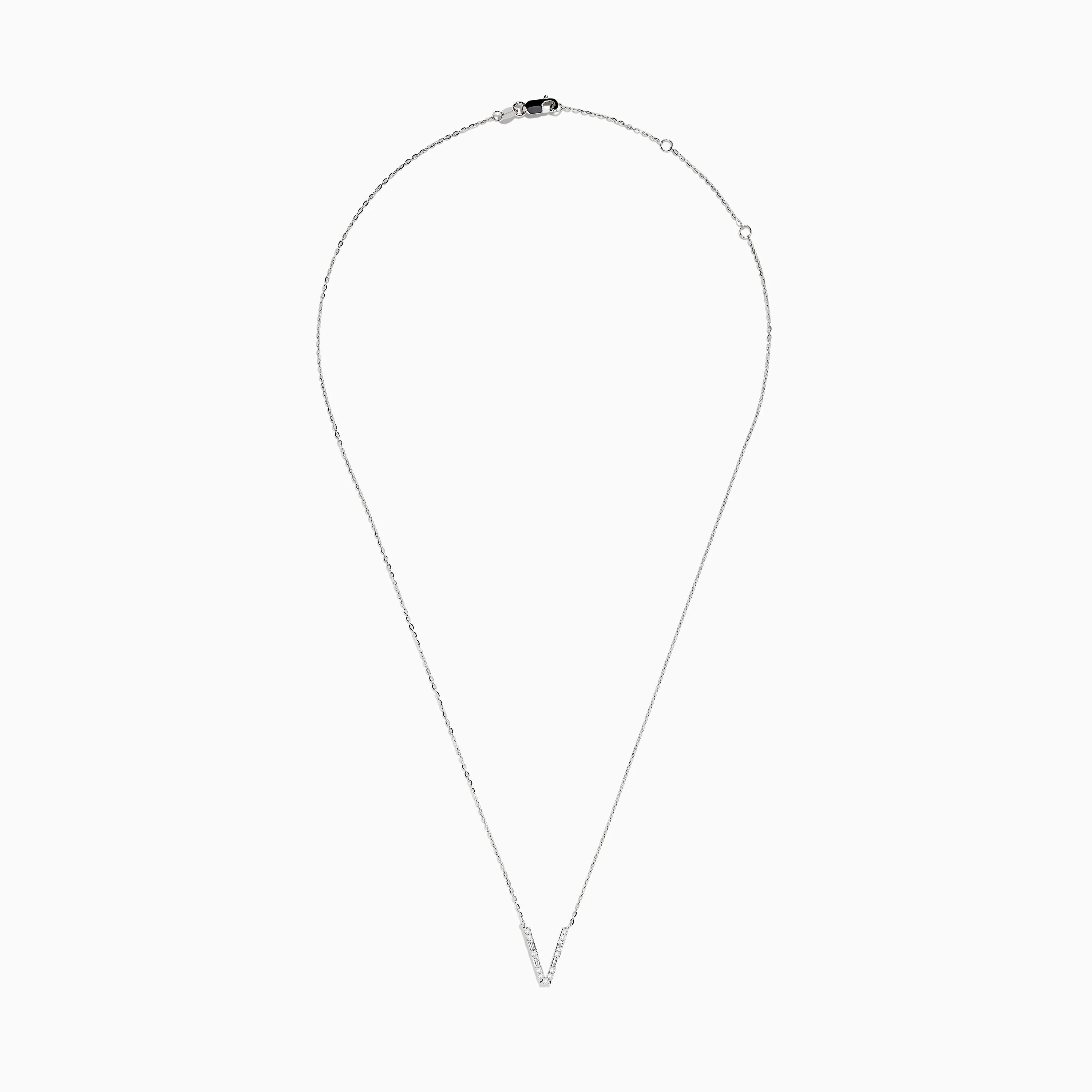 14K White Gold Diamond Initial "V" Pendant sold by Effy product image thumbnail 2
