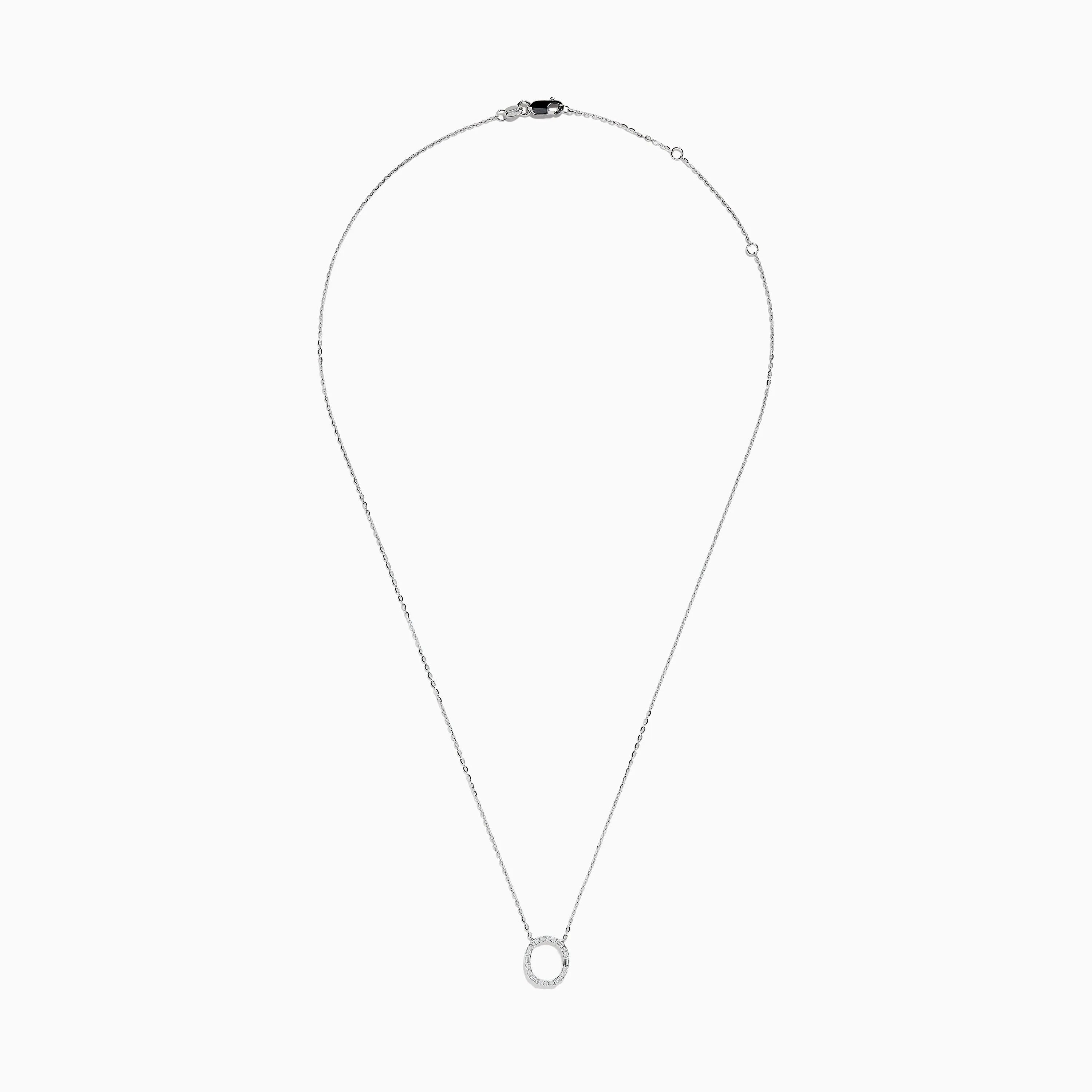 14K White Gold Diamond Initial "O" Pendant sold by Effy product image thumbnail 2