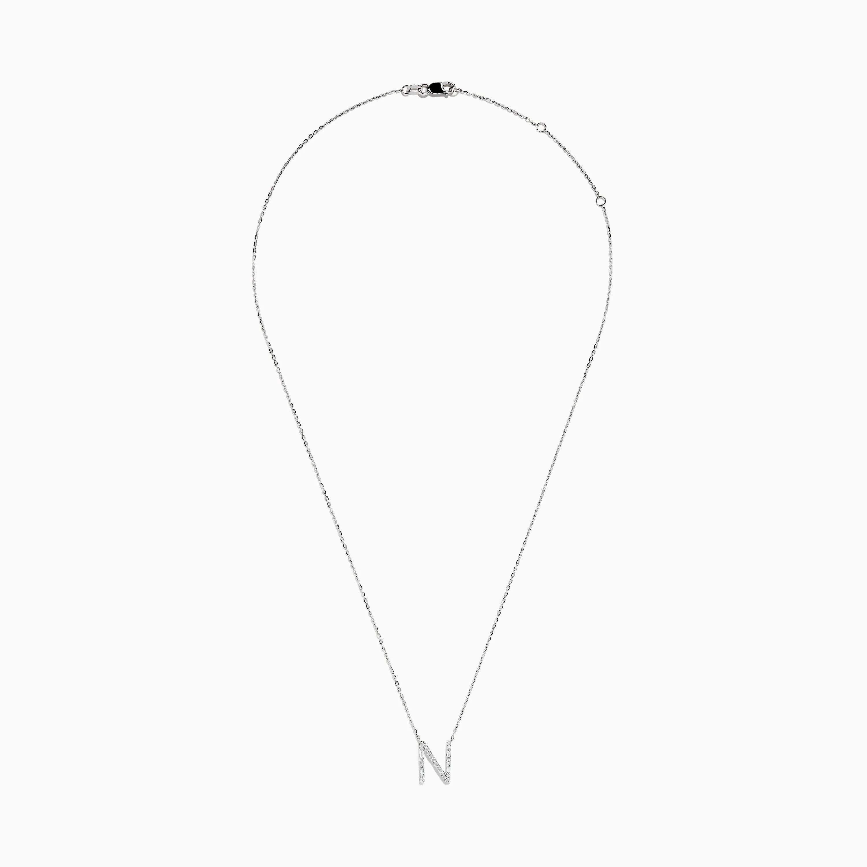 14K White Gold Diamond Initial "N" Pendant sold by Effy product image thumbnail 2
