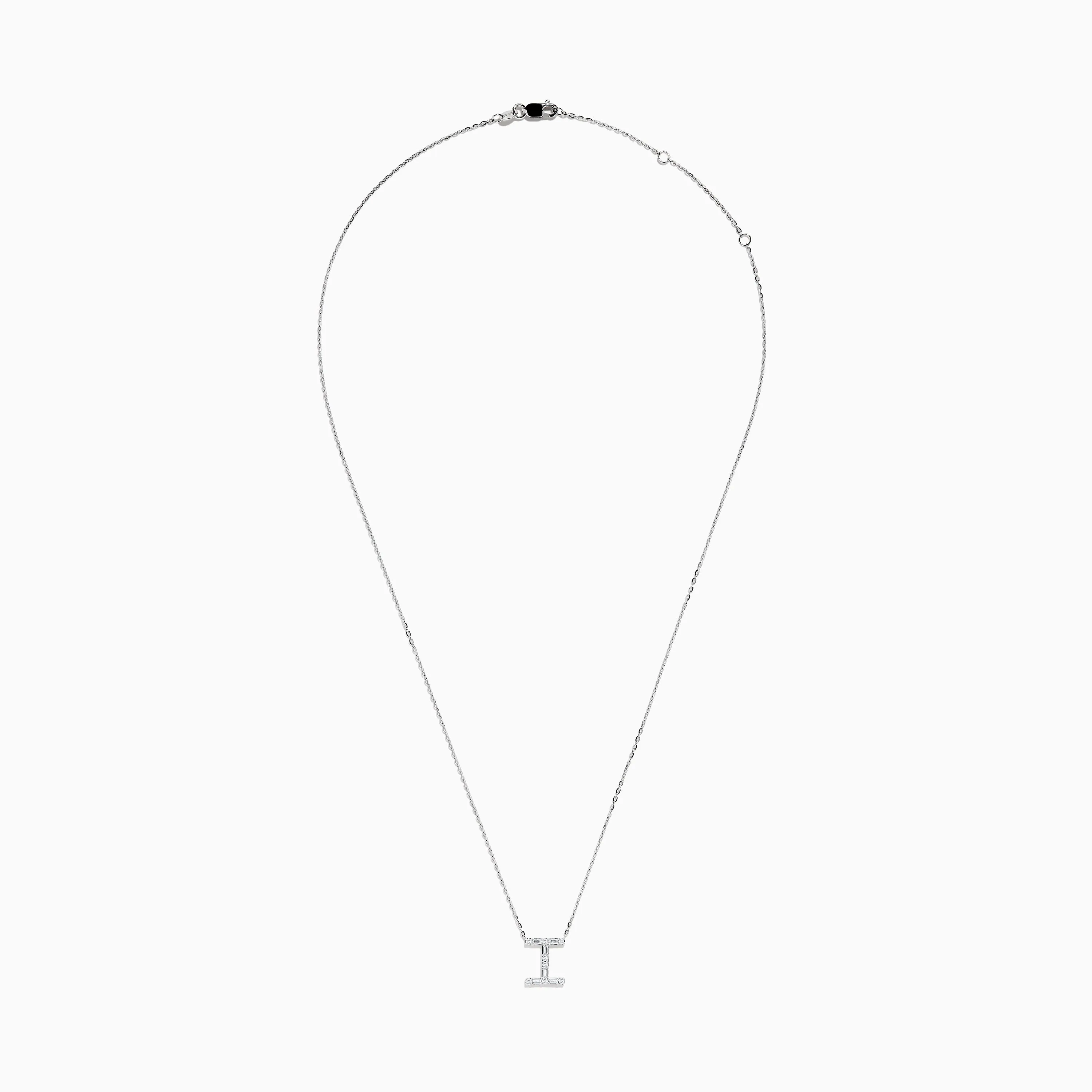 14K White Gold Diamond Initial "I" Pendant sold by Effy product image thumbnail 2