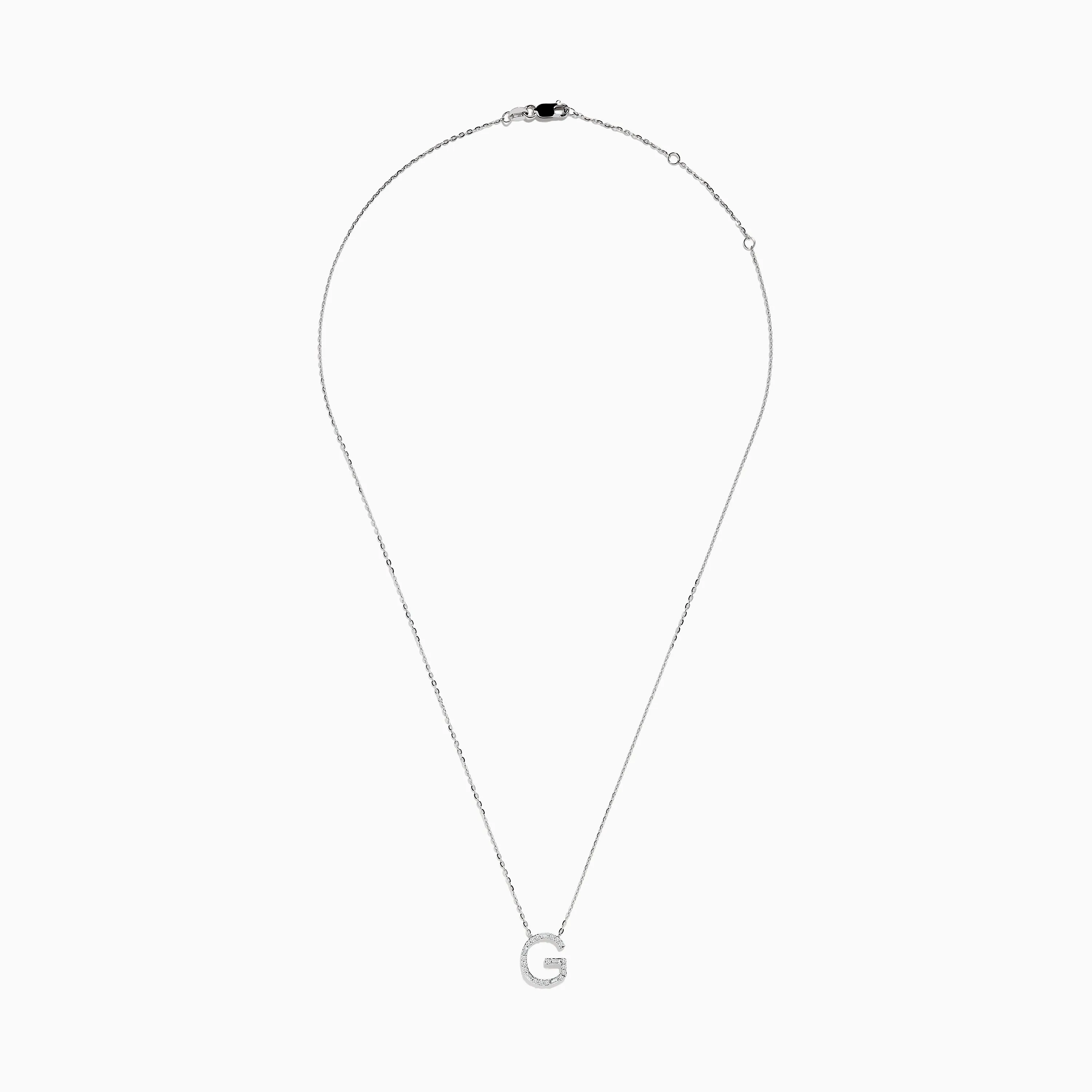 14K White Gold Diamond Initial "G" Pendant sold by Effy product image thumbnail 2