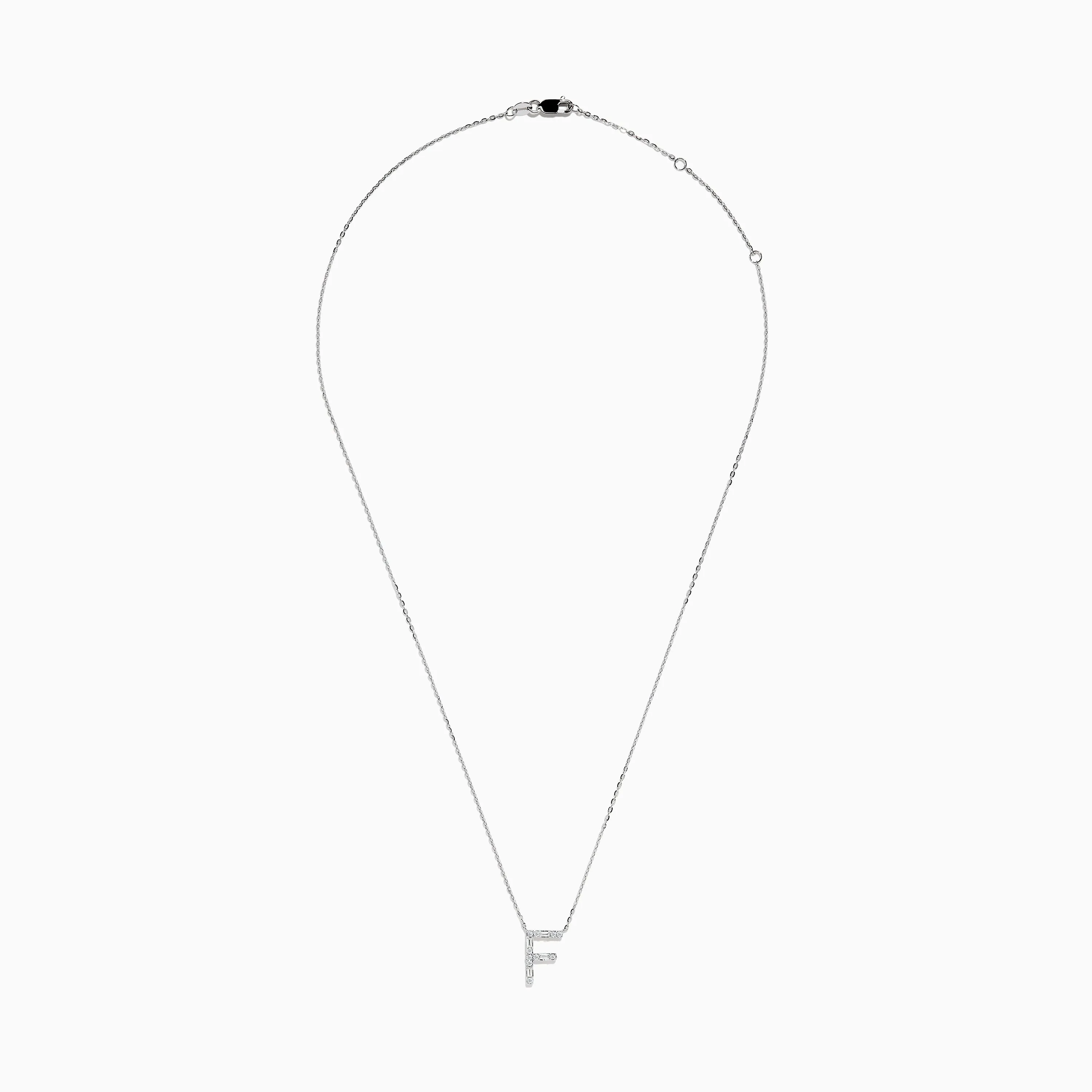 14K White Gold Diamond Initial "F" Pendant sold by Effy product image thumbnail 2