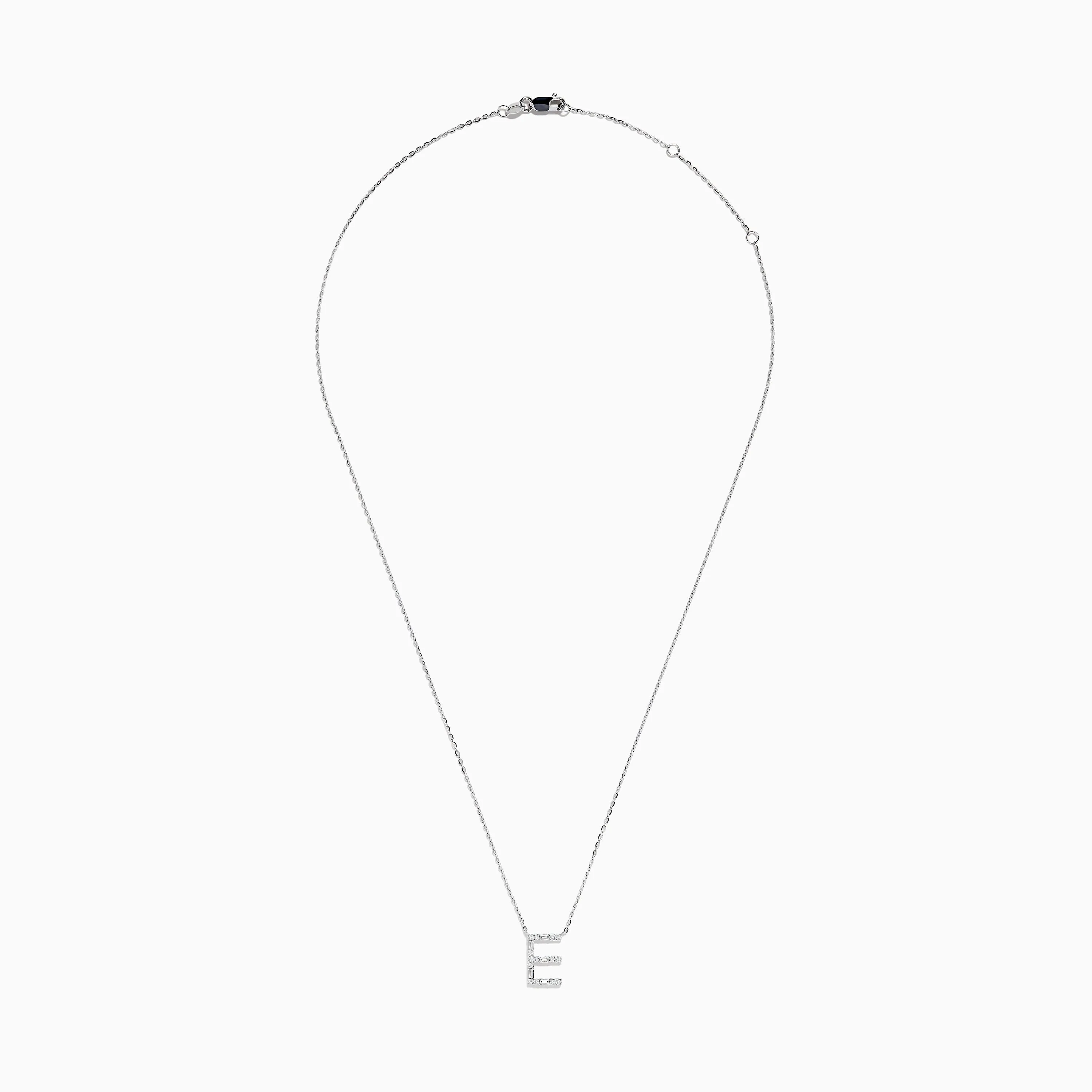 14K White Gold Diamond Initial "E" Pendant sold by Effy product image thumbnail 2
