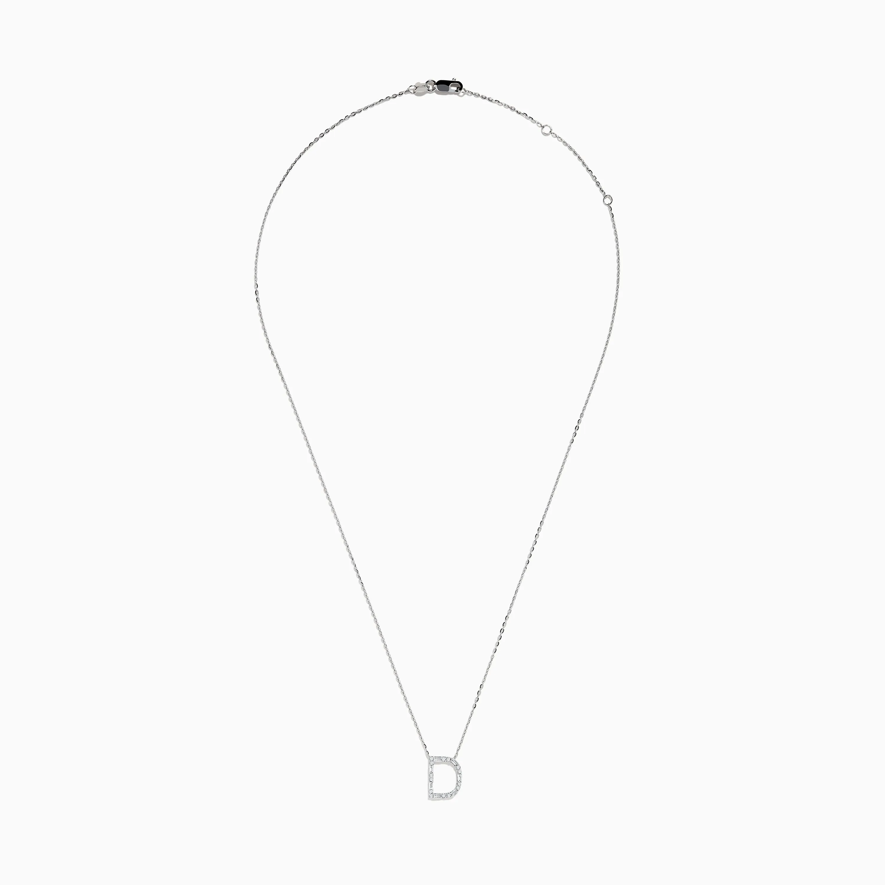 14K White Gold Diamond Initial "D" Pendant sold by Effy product image thumbnail 2