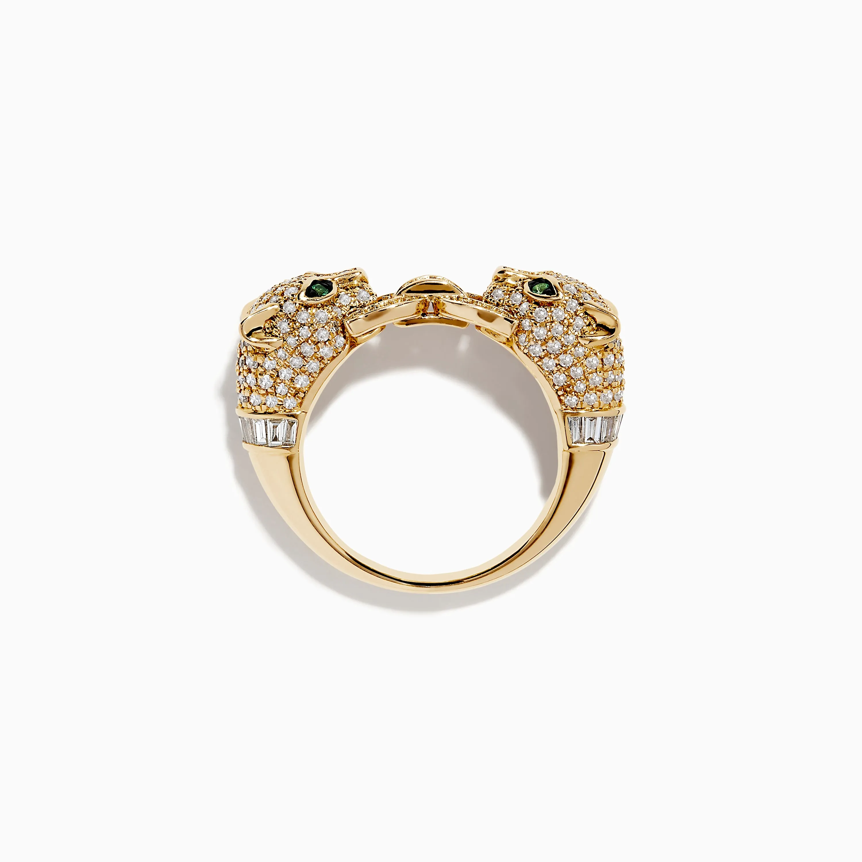 Signature 14K Yellow Gold Diamond and Emerald Panther Ring sold by Effy product image thumbnail 3