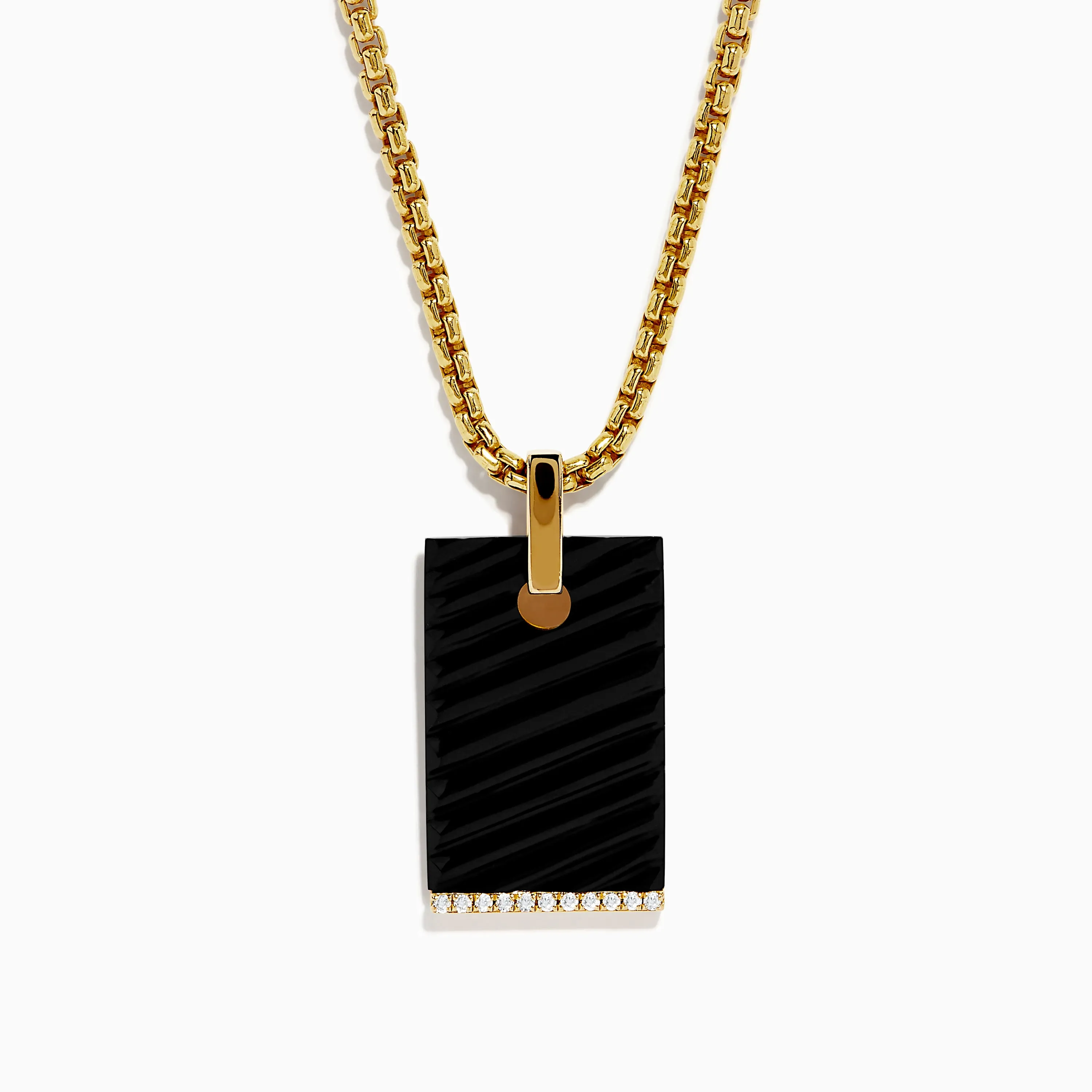 Men's 14K Yellow Gold Diamond and Carved Onyx Pendant sold by Effy