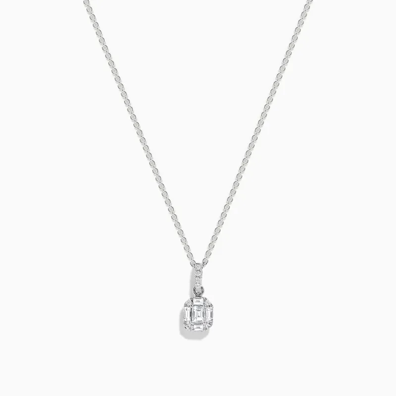 Classique 14K White Gold Diamond Pendant sold by Effy