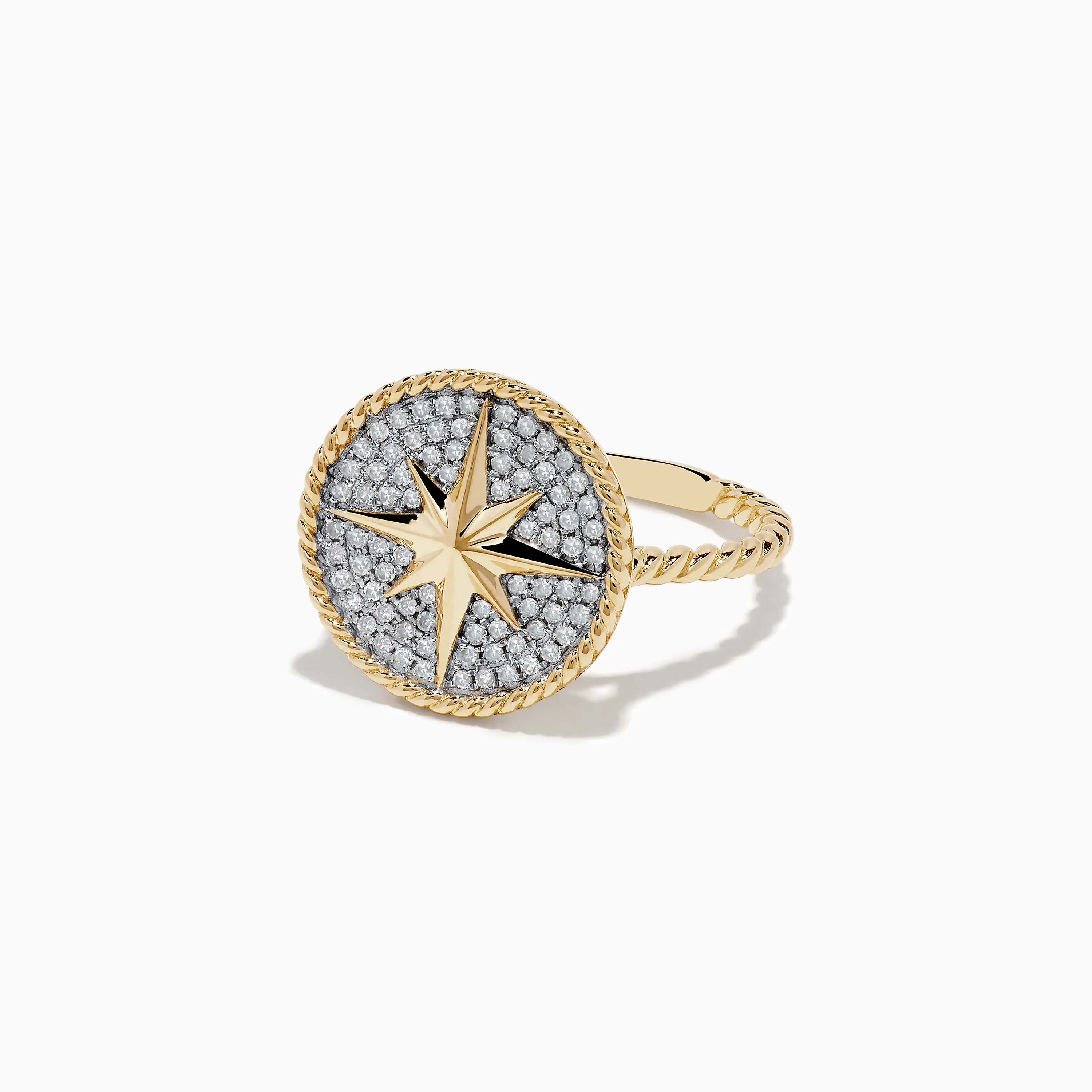 Novelty 14 Karat Yellow Gold Diamond Compass Ring sold by Effy product image thumbnail 2