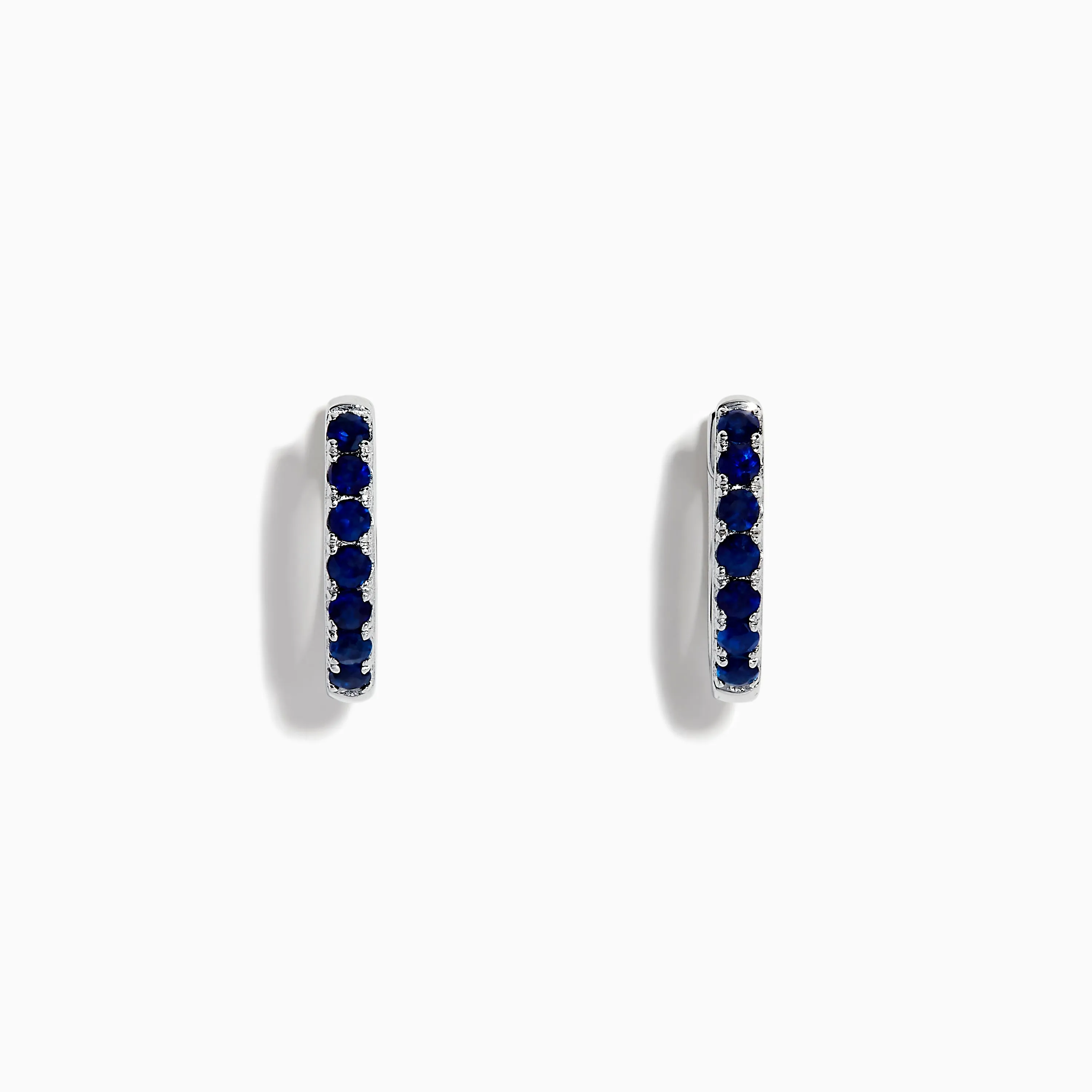 Royale Bleu 14 Karat White Gold Blue Sapphire Huggie Hoop Earrings sold by Effy