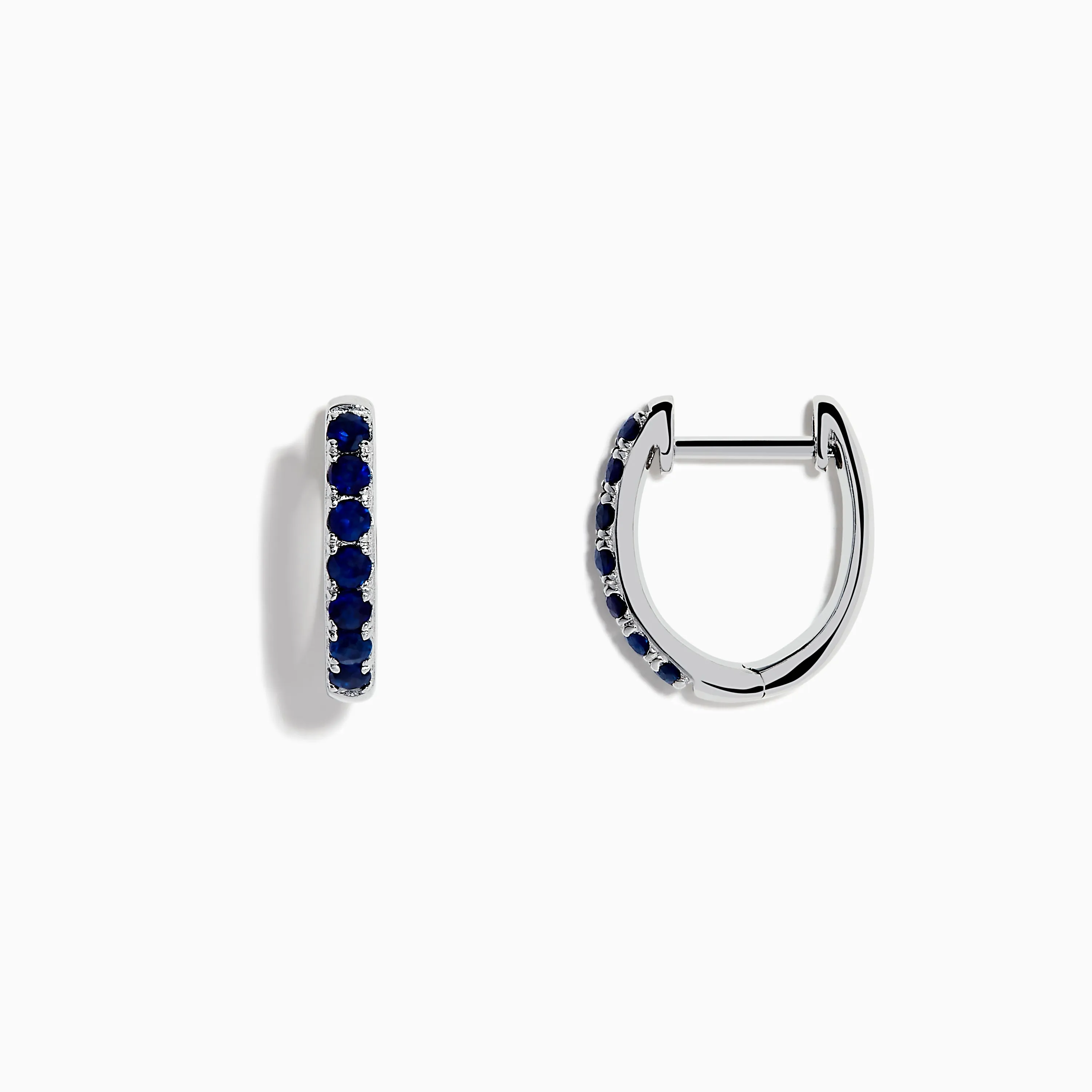 Royale Bleu 14 Karat White Gold Blue Sapphire Huggie Hoop Earrings sold by Effy product image thumbnail 2