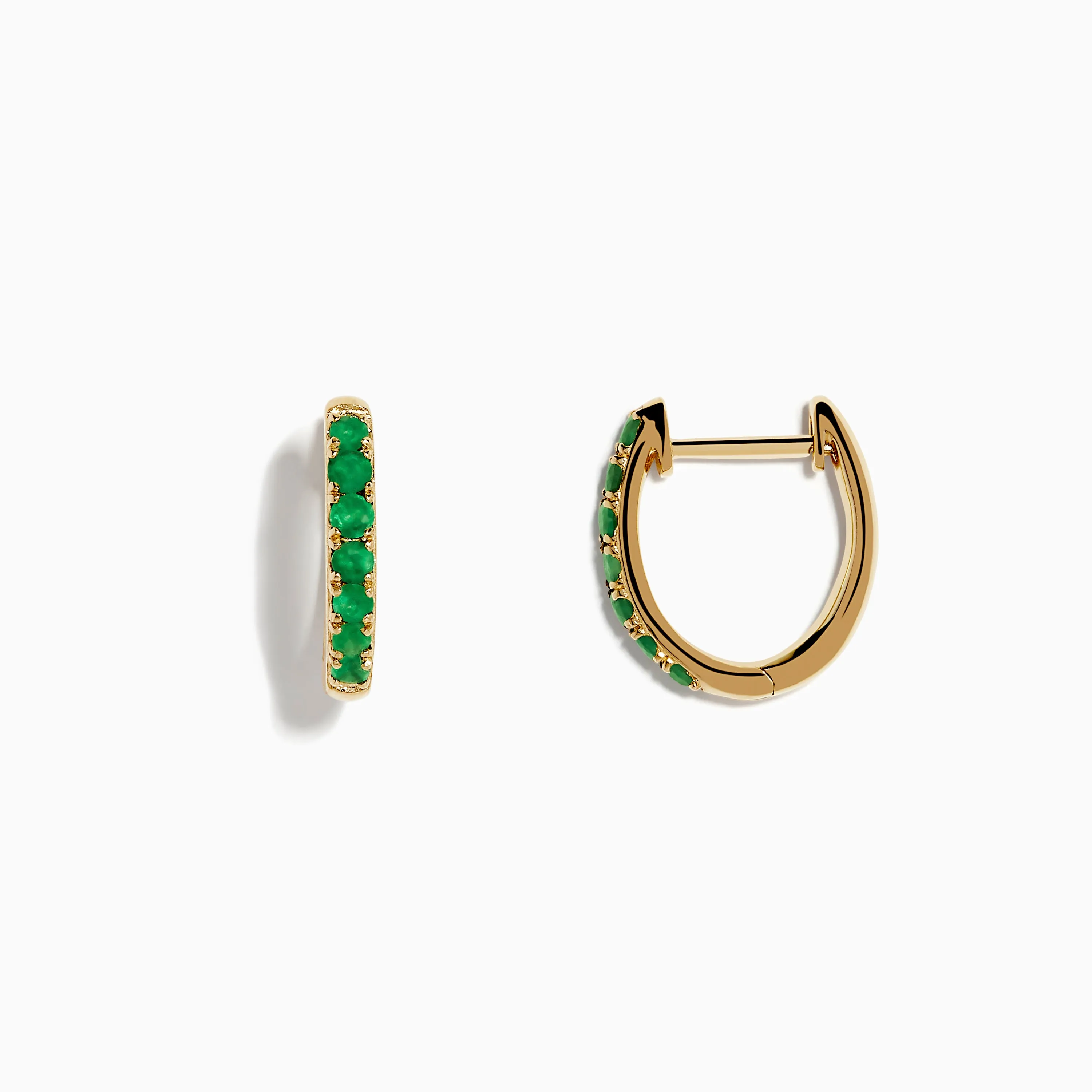 14K Yellow Gold Emerald Huggie Earrings sold by Effy product image thumbnail 2