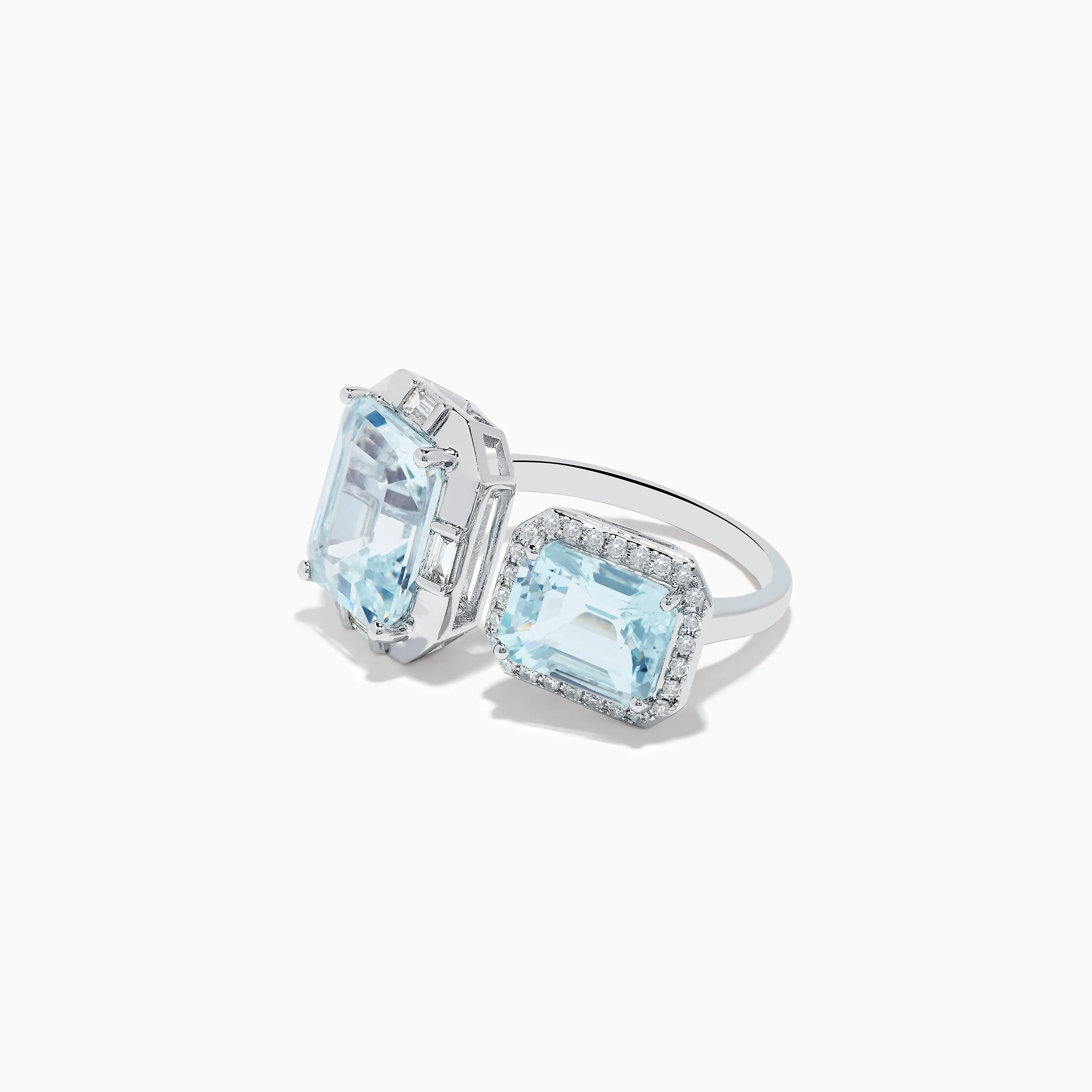 14K White Gold Double Aquamarine Ring sold by Effy product image thumbnail 2