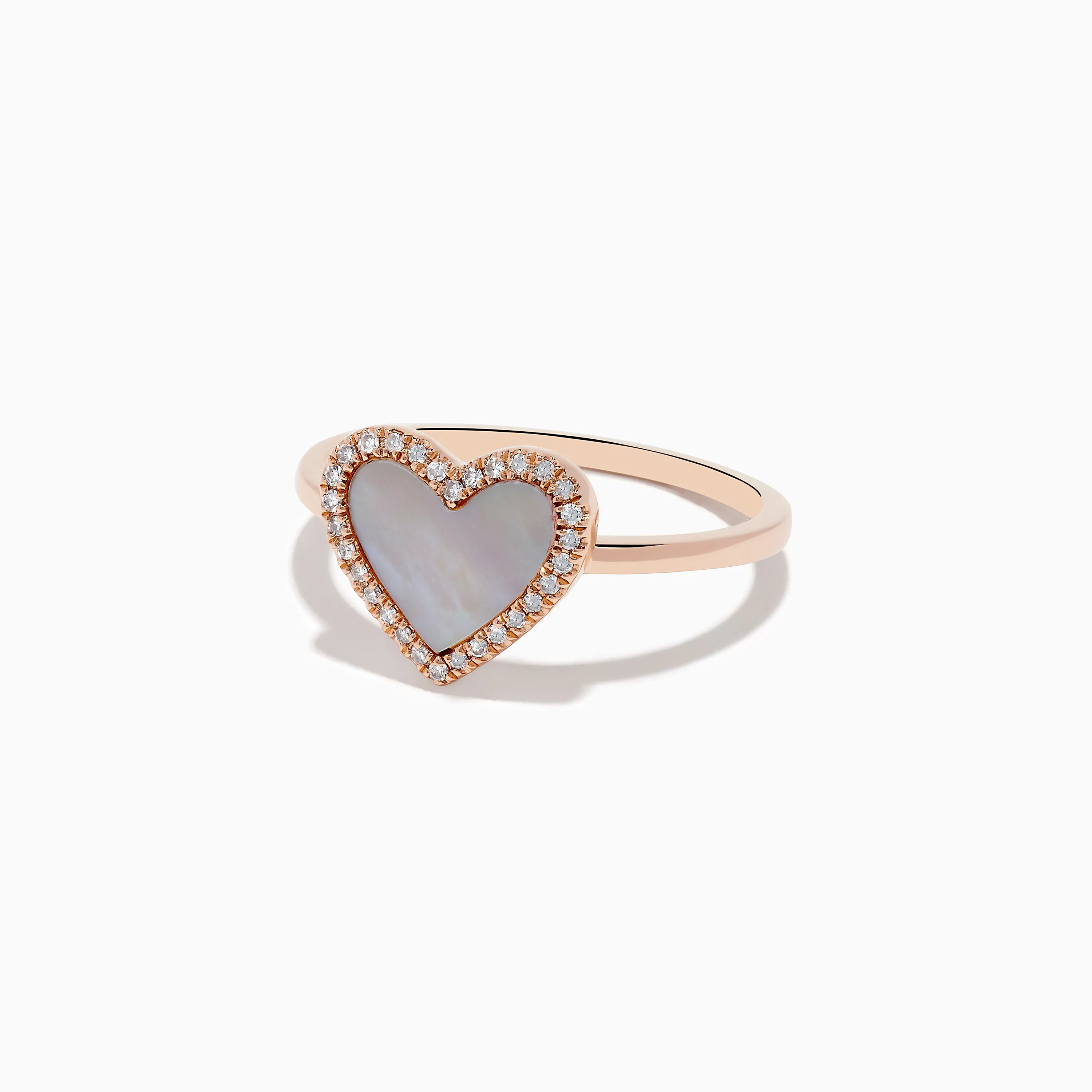 14K Rose Gold Mother of Pearl and Diamond Heart Ring sold by Effy product image thumbnail 2