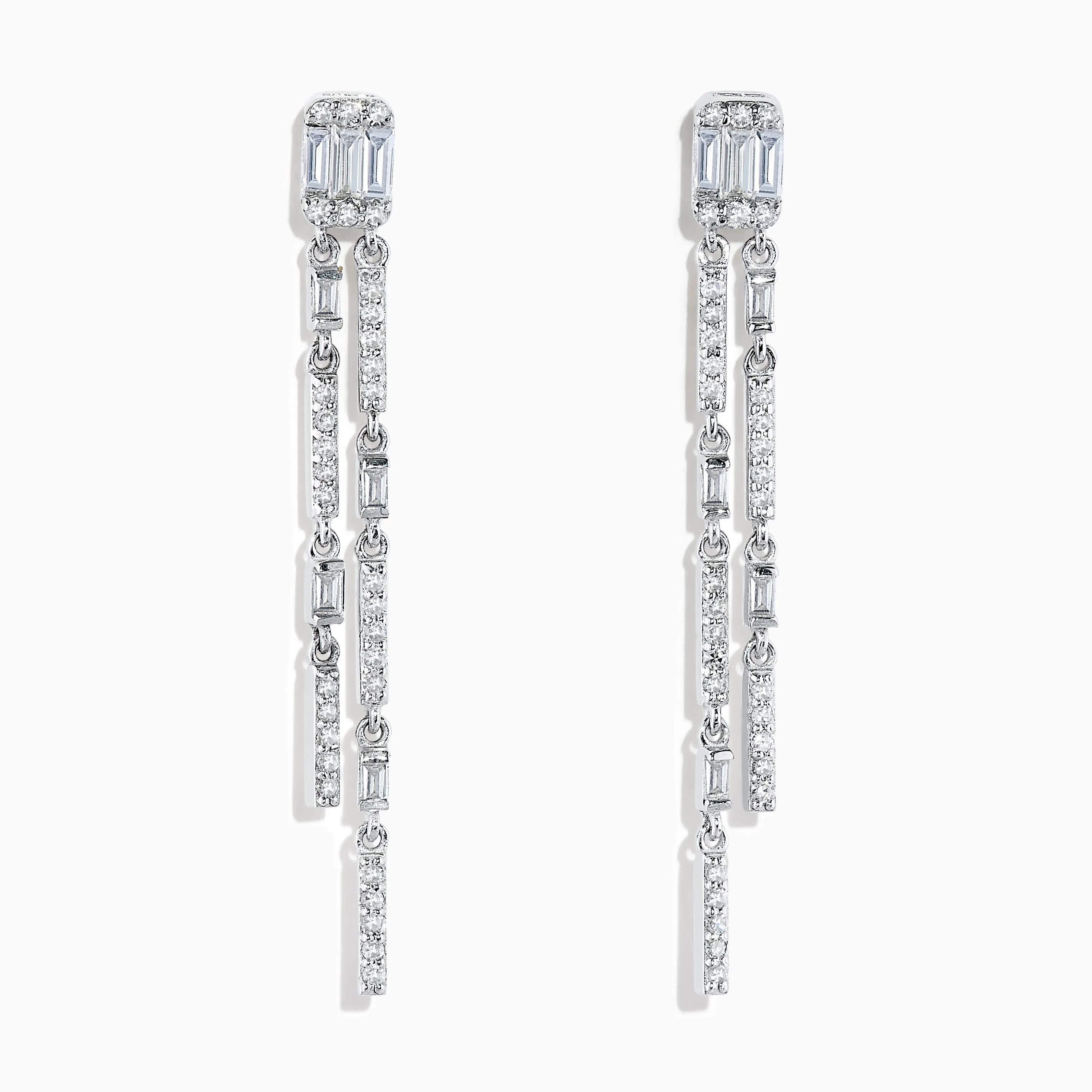 Pave Classica 14K White Gold Diamond Drop Earrings sold by Effy