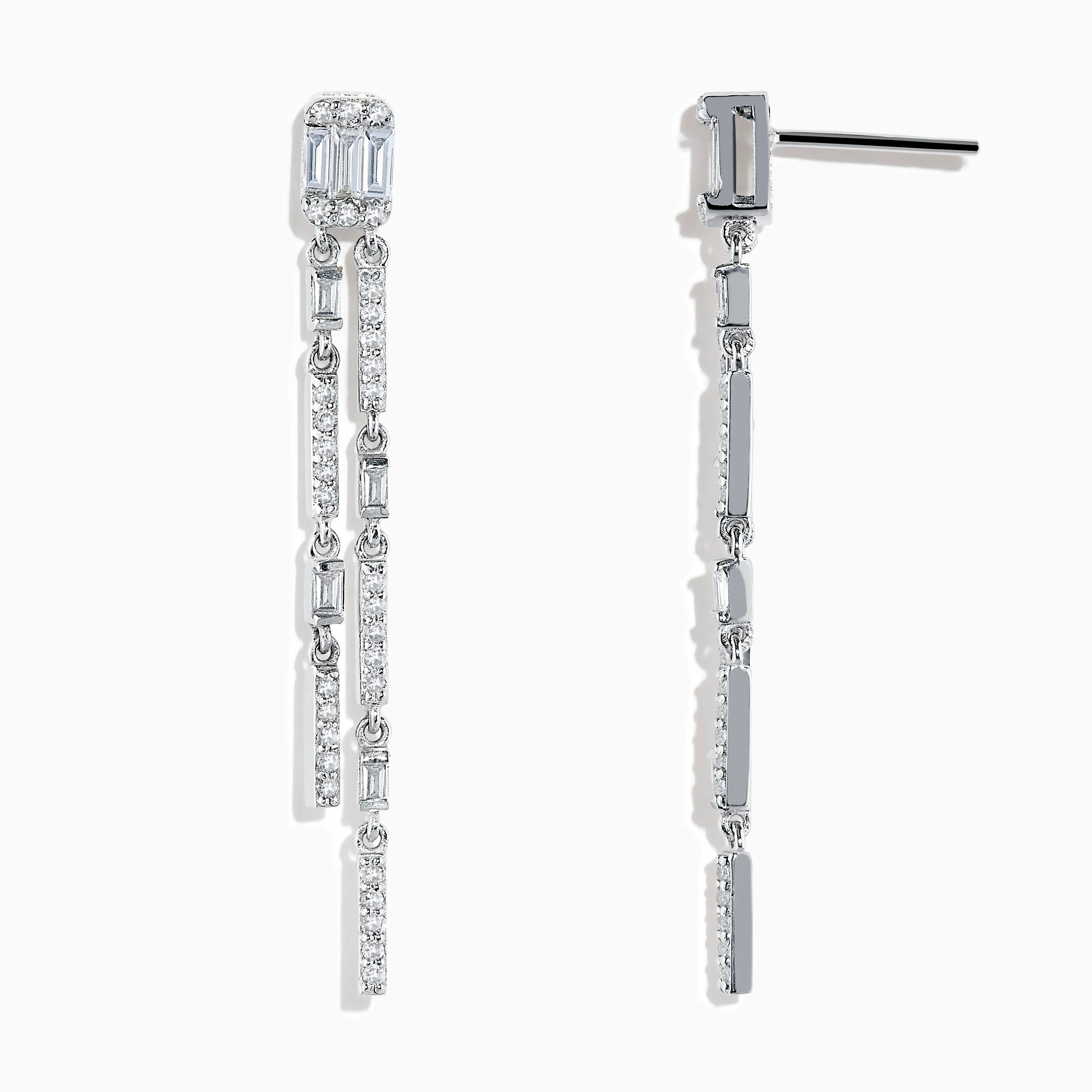Pave Classica 14K White Gold Diamond Drop Earrings sold by Effy product image thumbnail 2
