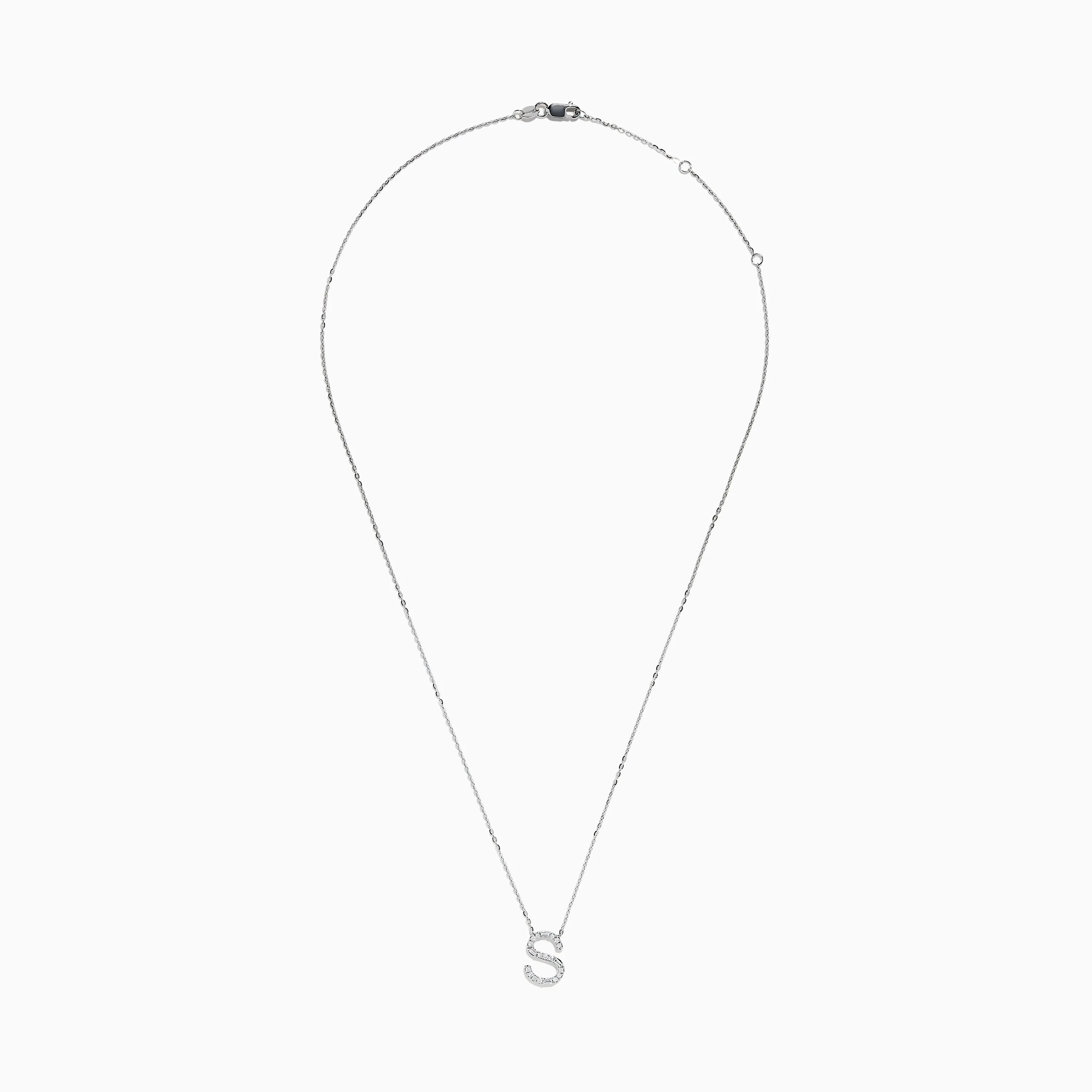 14 Karat White Gold Initial "S" Diamond Necklace sold by Effy product image thumbnail 2