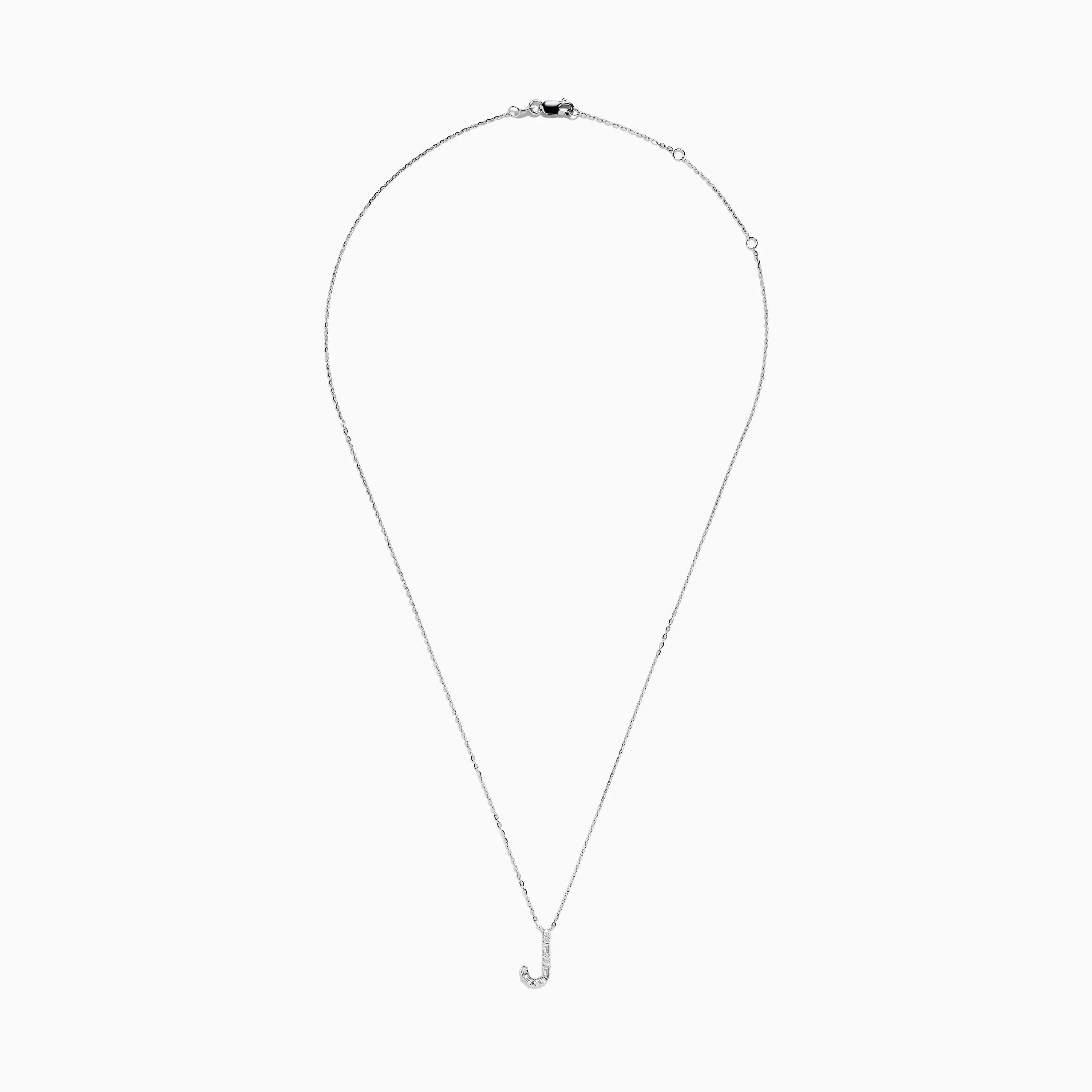 14 Karat White Gold Initial "J" Diamond Necklace sold by Effy product image thumbnail 2