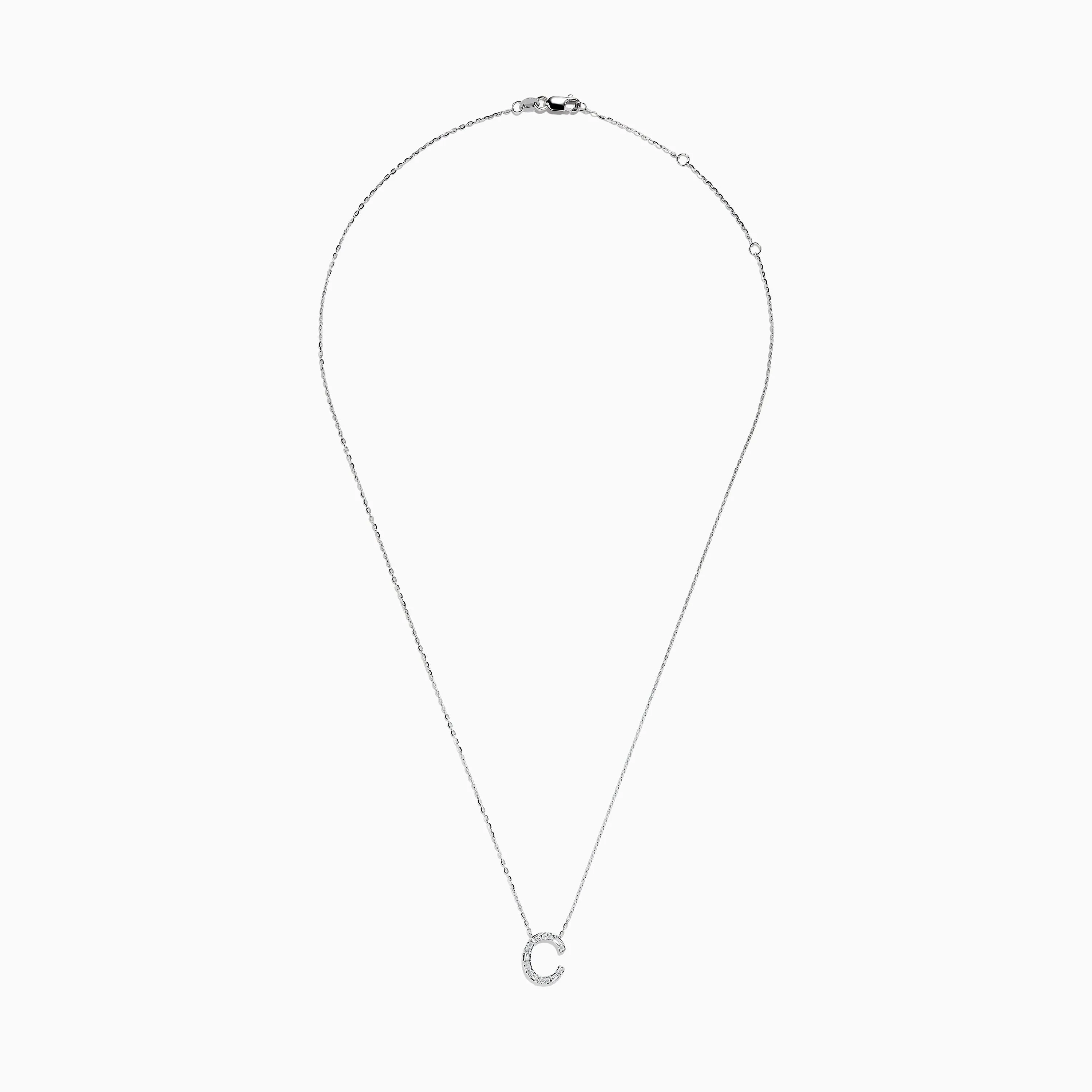 14 Karat White Gold Initial "C" Diamond Necklace sold by Effy product image thumbnail 2