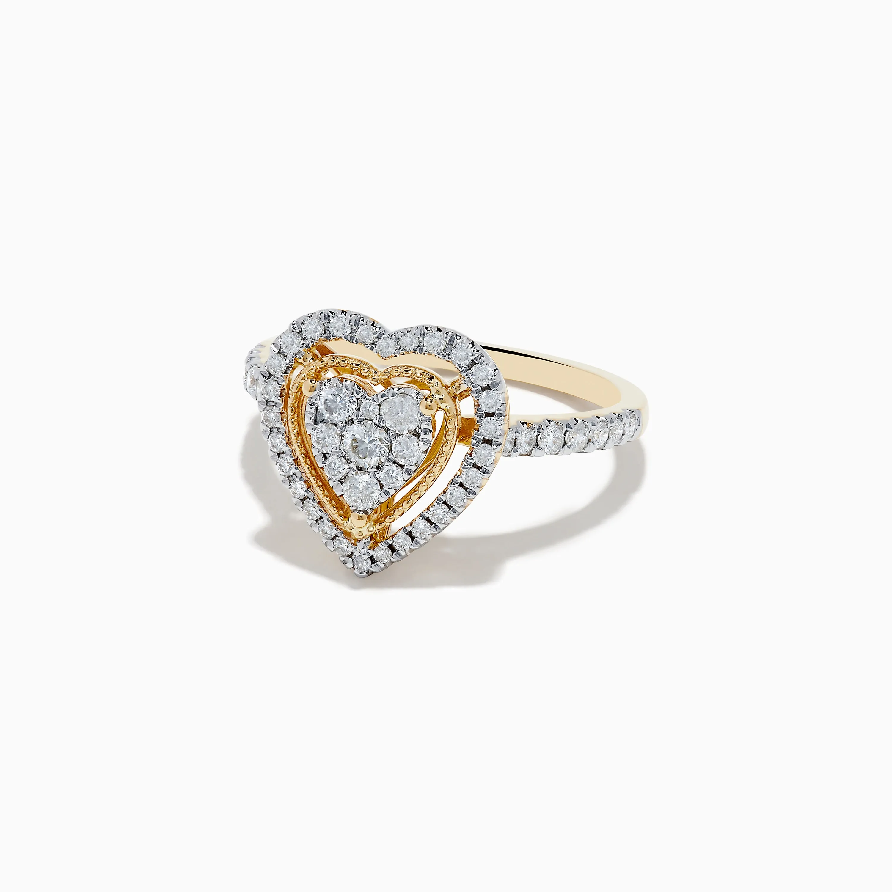 Novelty 14K Yellow Gold Heart Diamond Ring 0.57 TCW sold by Effy product image thumbnail 2