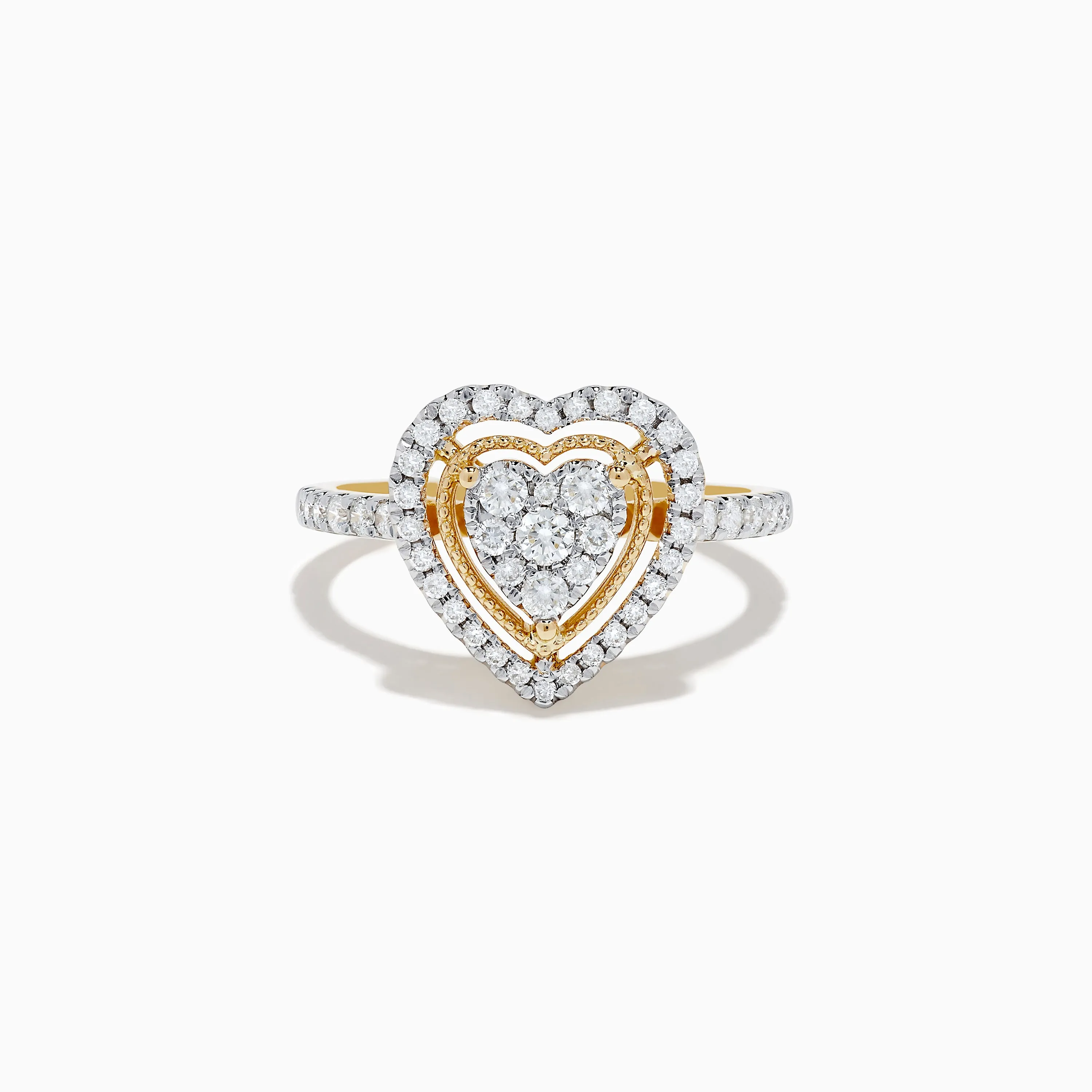 Novelty 14K Yellow Gold Heart Diamond Ring 0.57 TCW sold by Effy