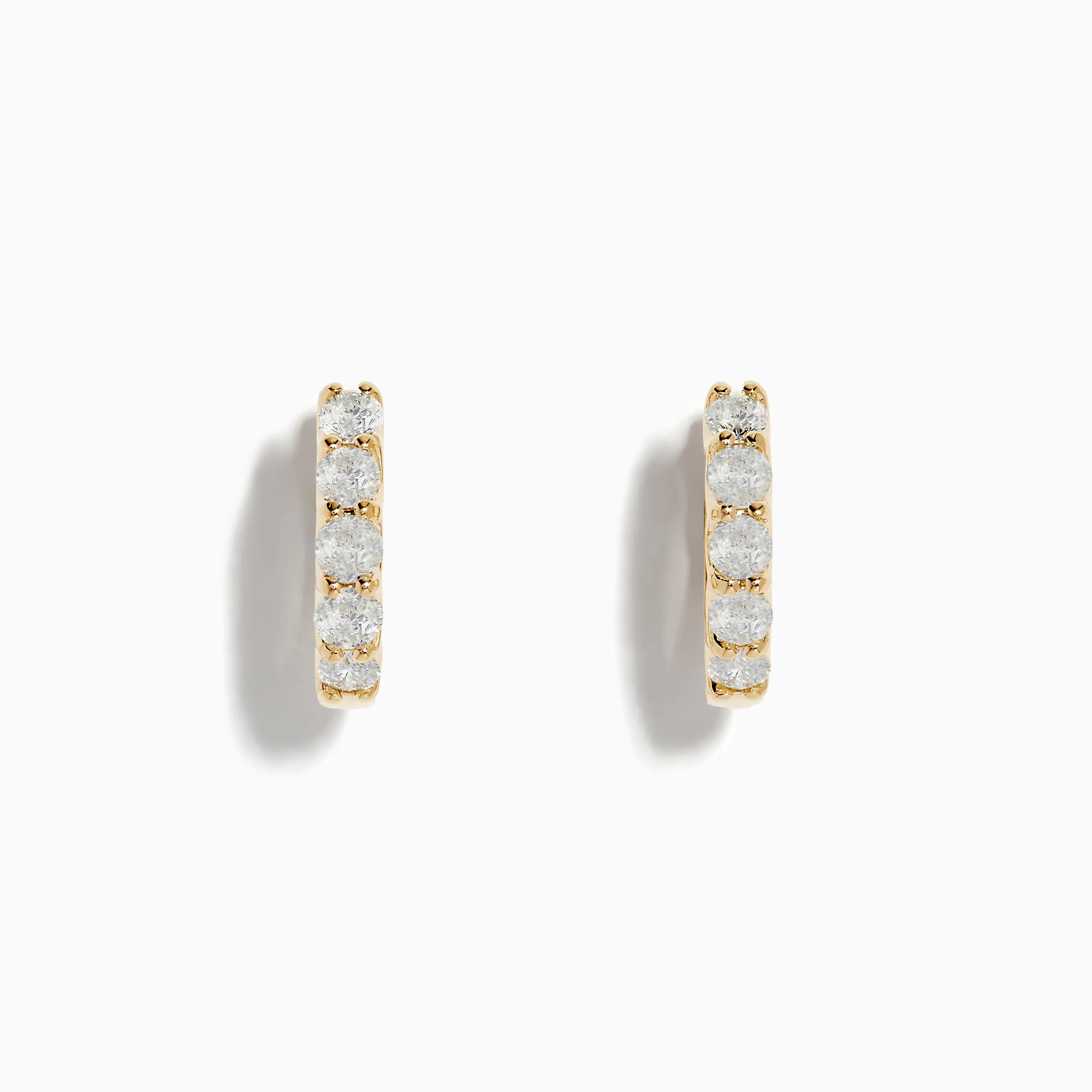 D'Oro 14 Karat Yellow Gold 5/8" Diamond Hoop Earrings 0.98 TCW sold by Effy