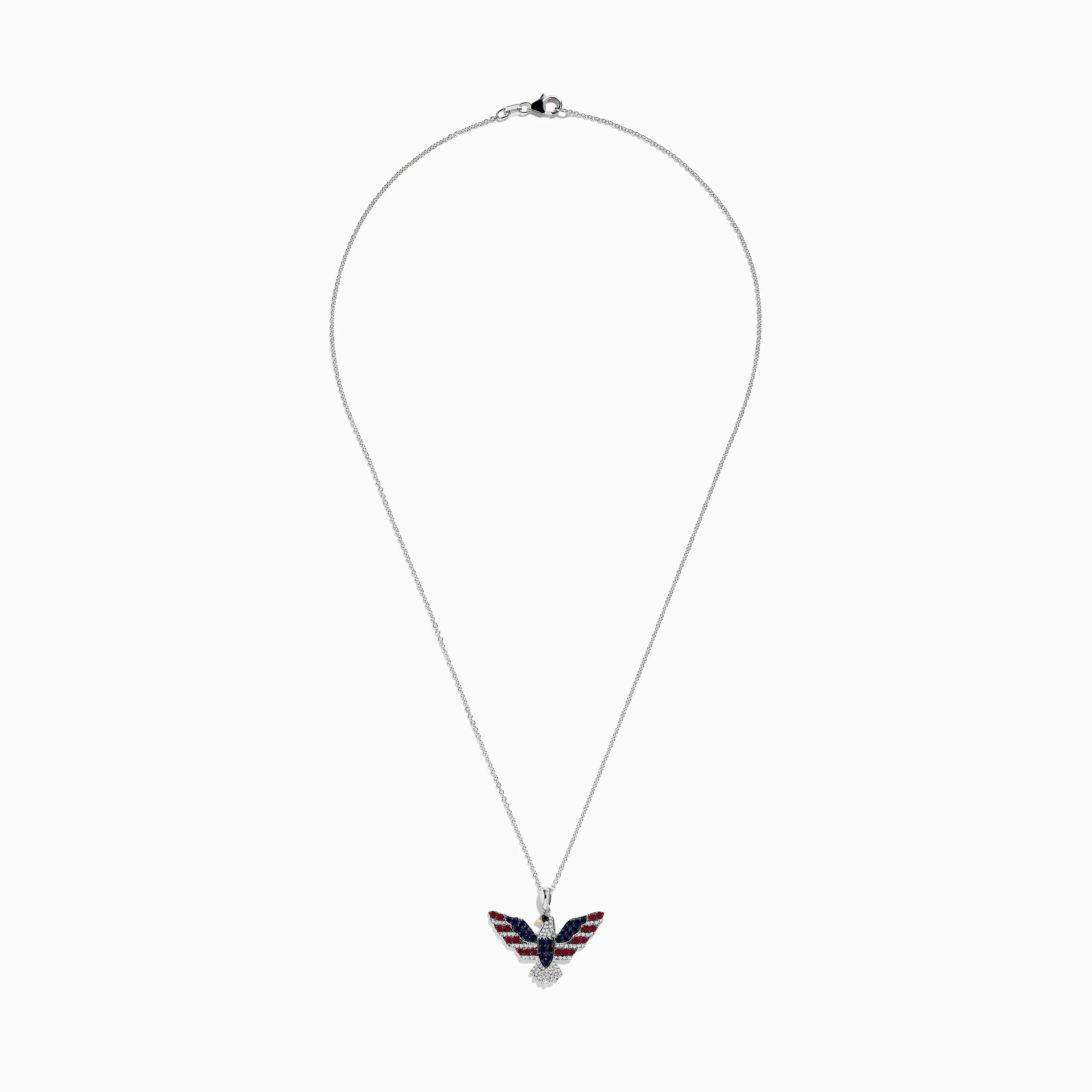 Sterling Silver Black and White Diamond, Ruby and Sapphire Pendant sold by Effy product image thumbnail 2