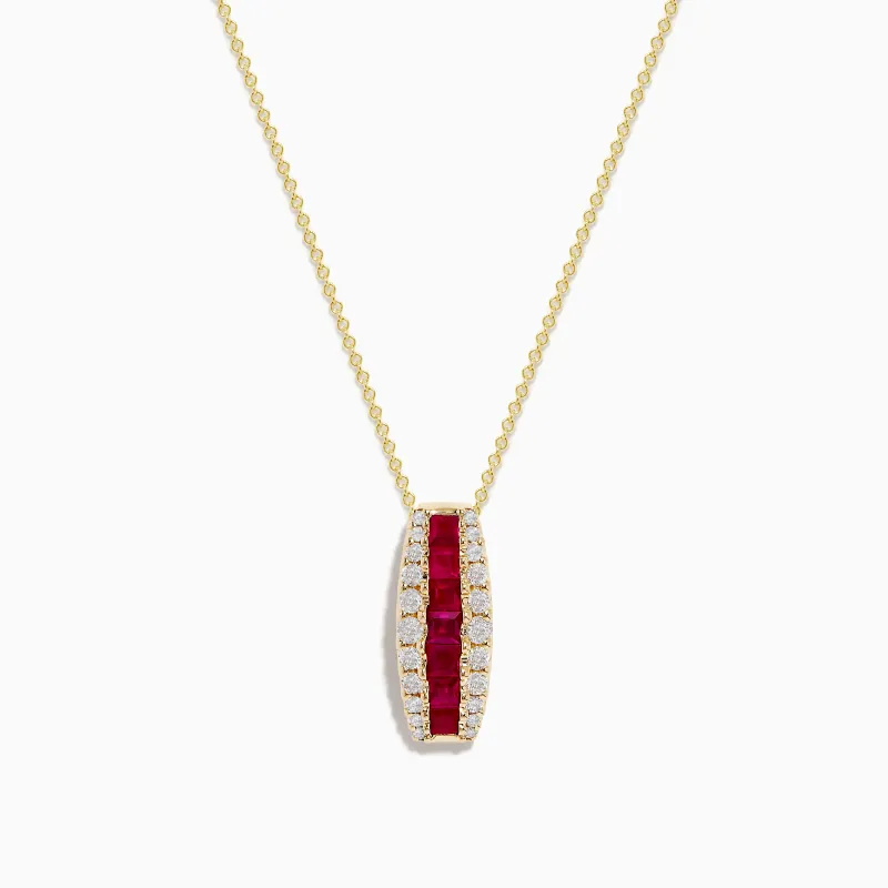 Ruby Royale 14K Yellow Gold Ruby and Diamond Pendant sold by Effy