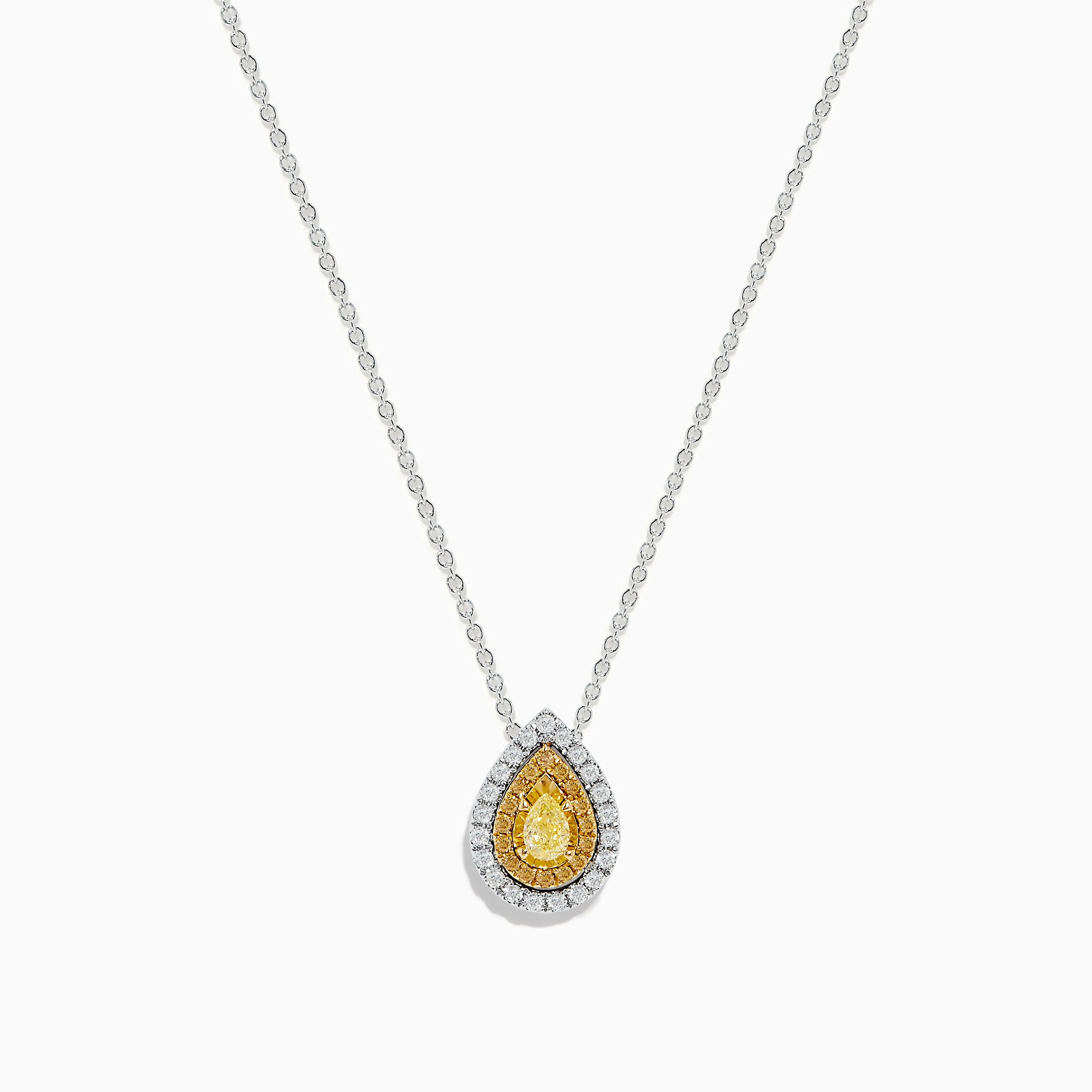 Canare 14K Two-Tone Gold Pear Shaped Yellow Diamond Pendant sold by Effy