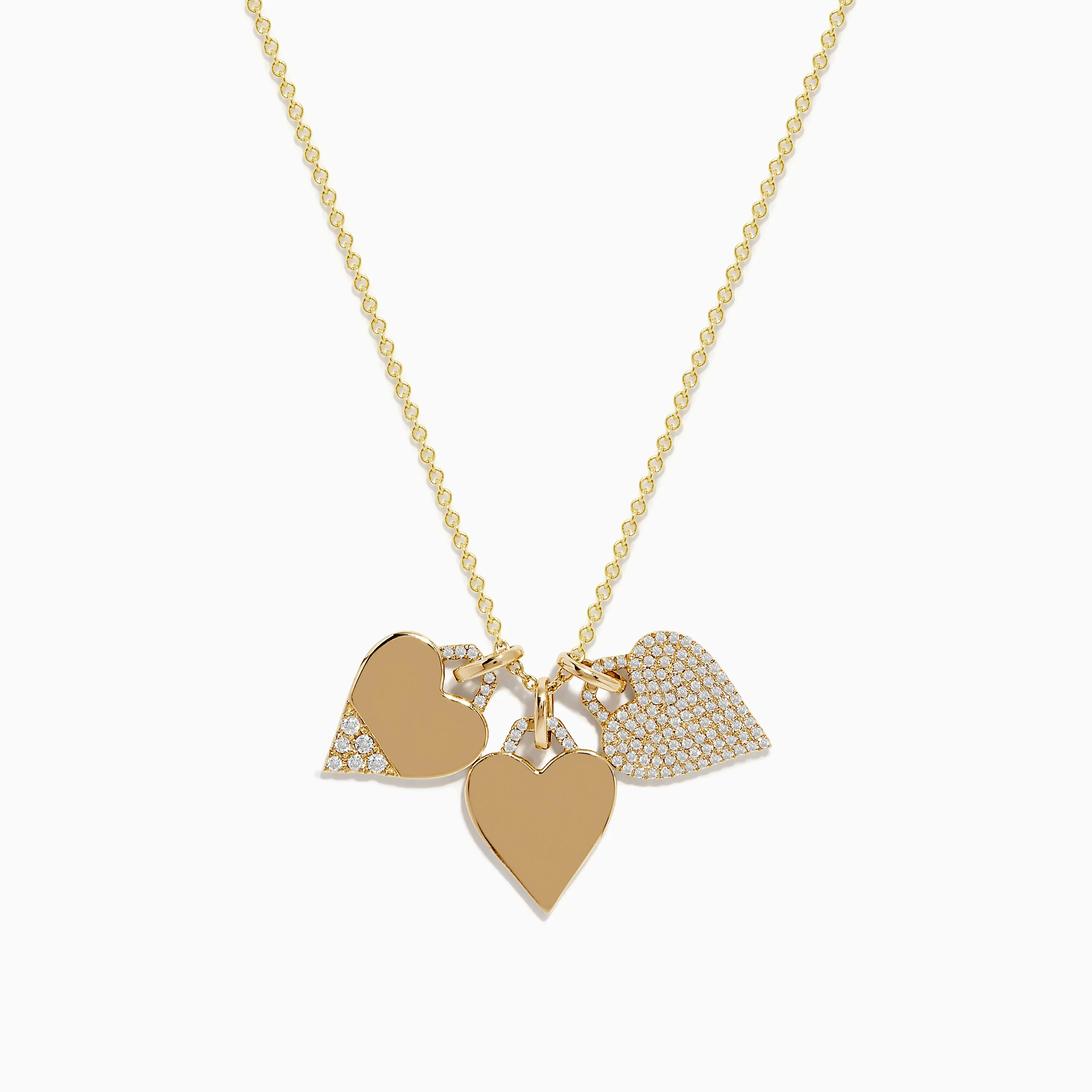 Novelty 14K Yellow Gold Diamond Hearts Pendant sold by Effy product image thumbnail 3
