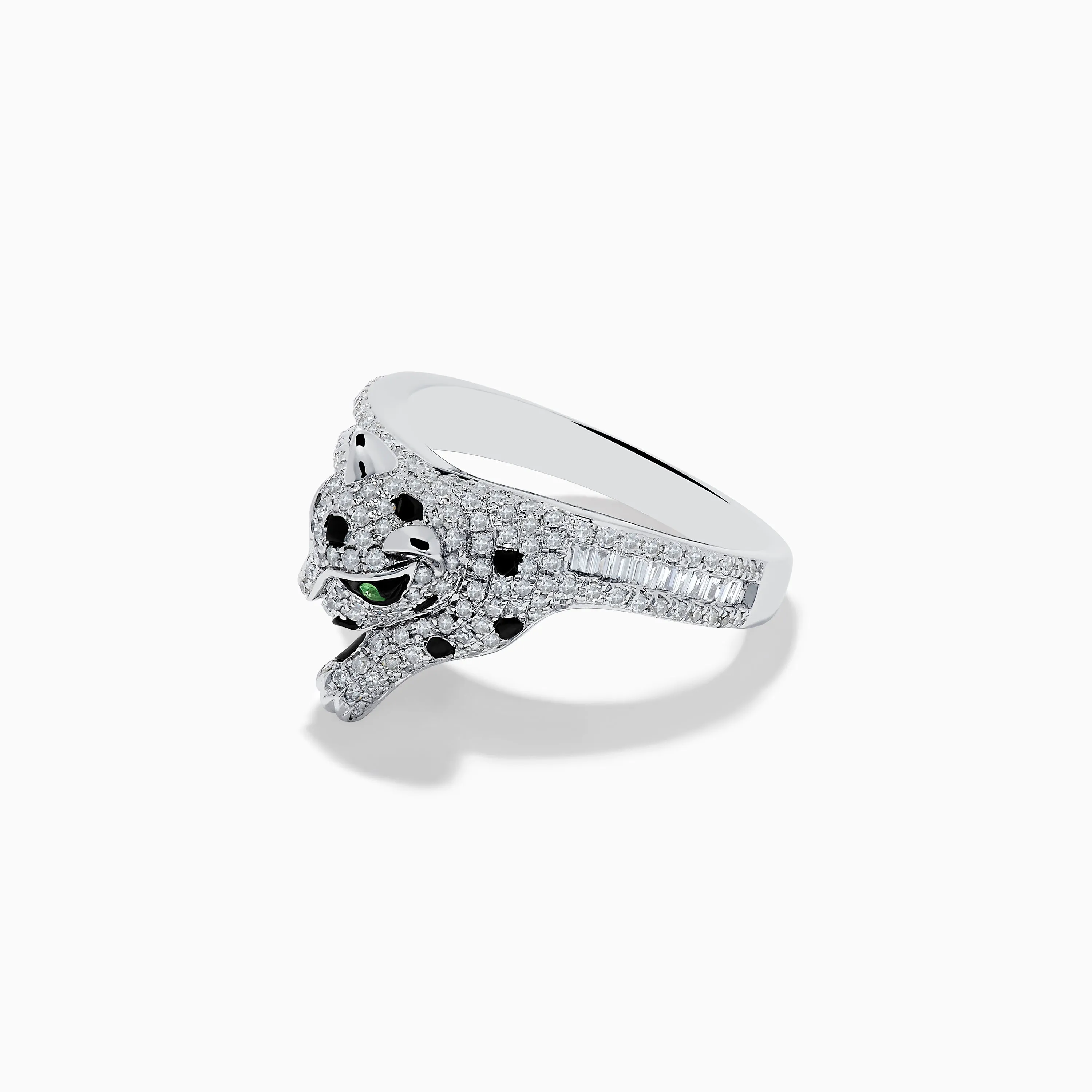 Signature 14K White Gold Diamond and Tsavorite Panther Ring sold by Effy product image thumbnail 2