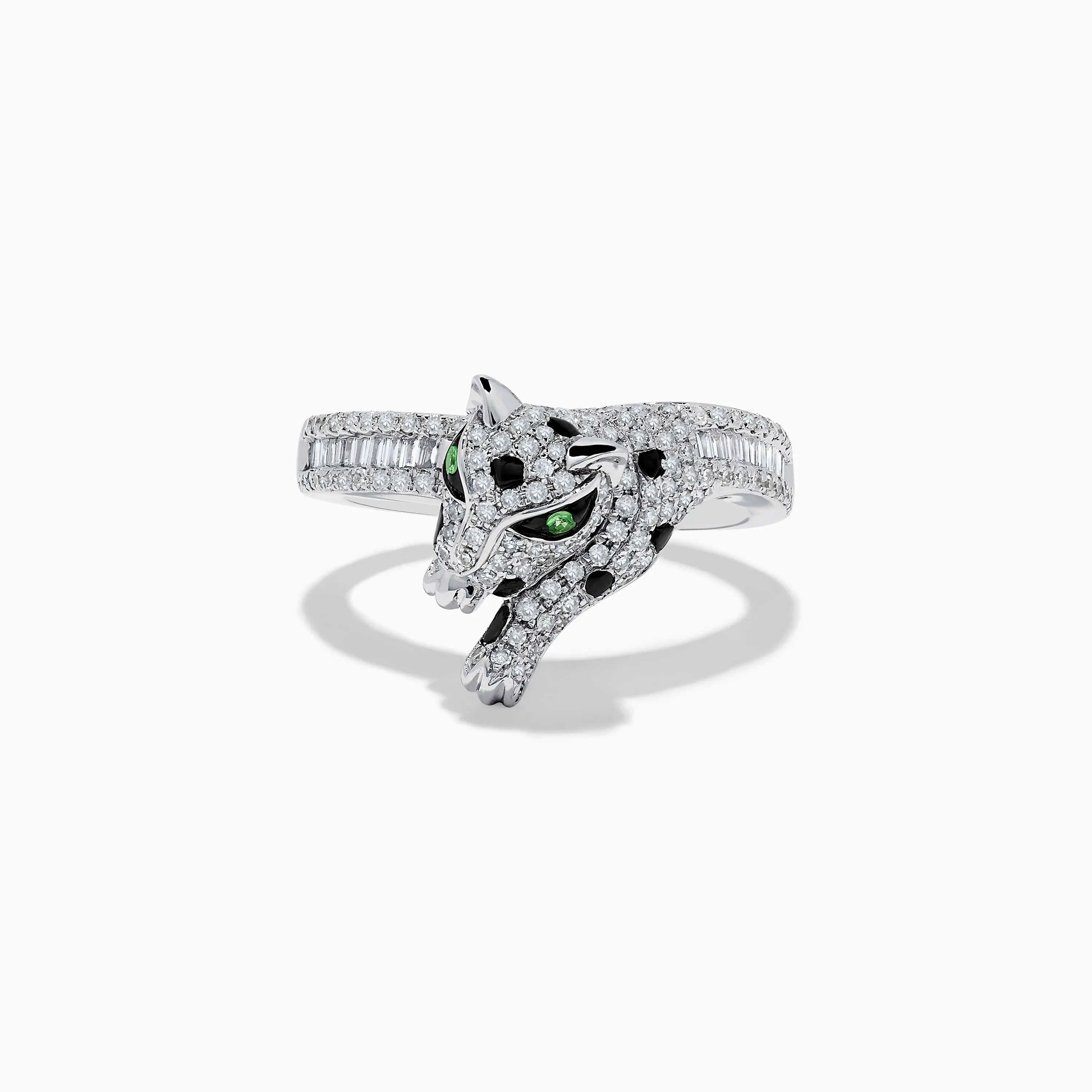 Signature 14K White Gold Diamond and Tsavorite Panther Ring sold by Effy product image thumbnail 4
