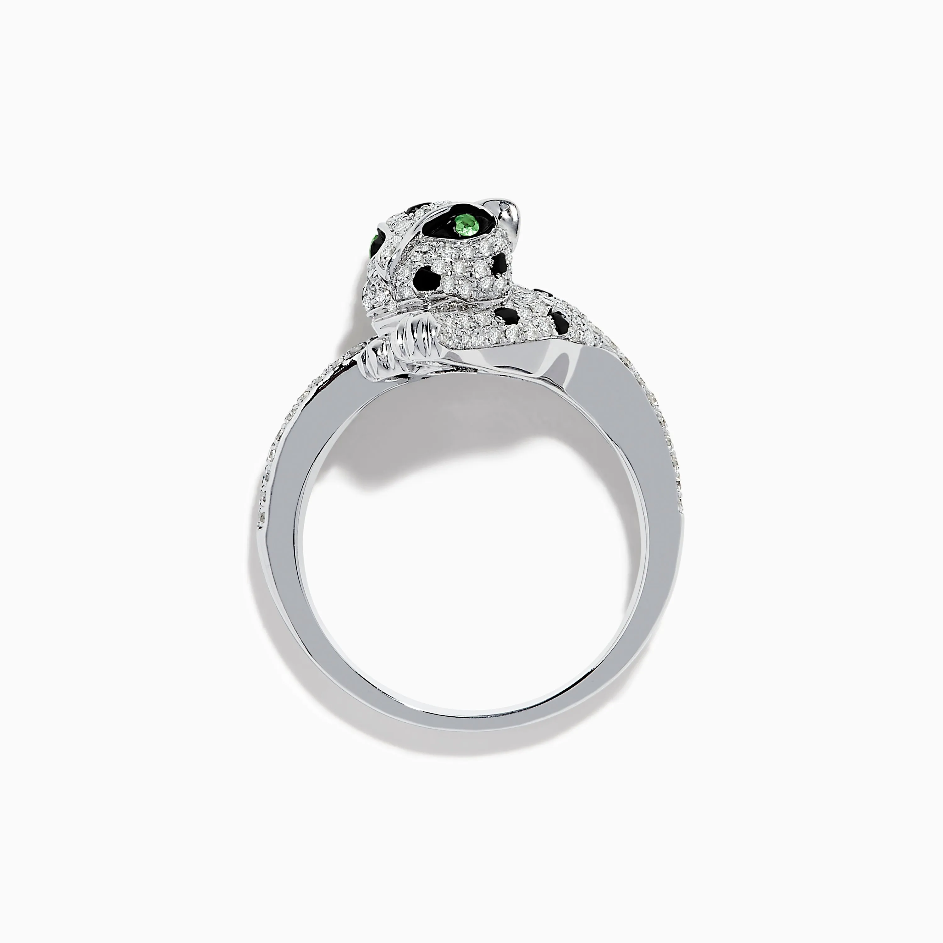 Signature 14K White Gold Diamond and Tsavorite Panther Ring sold by Effy product image thumbnail 3