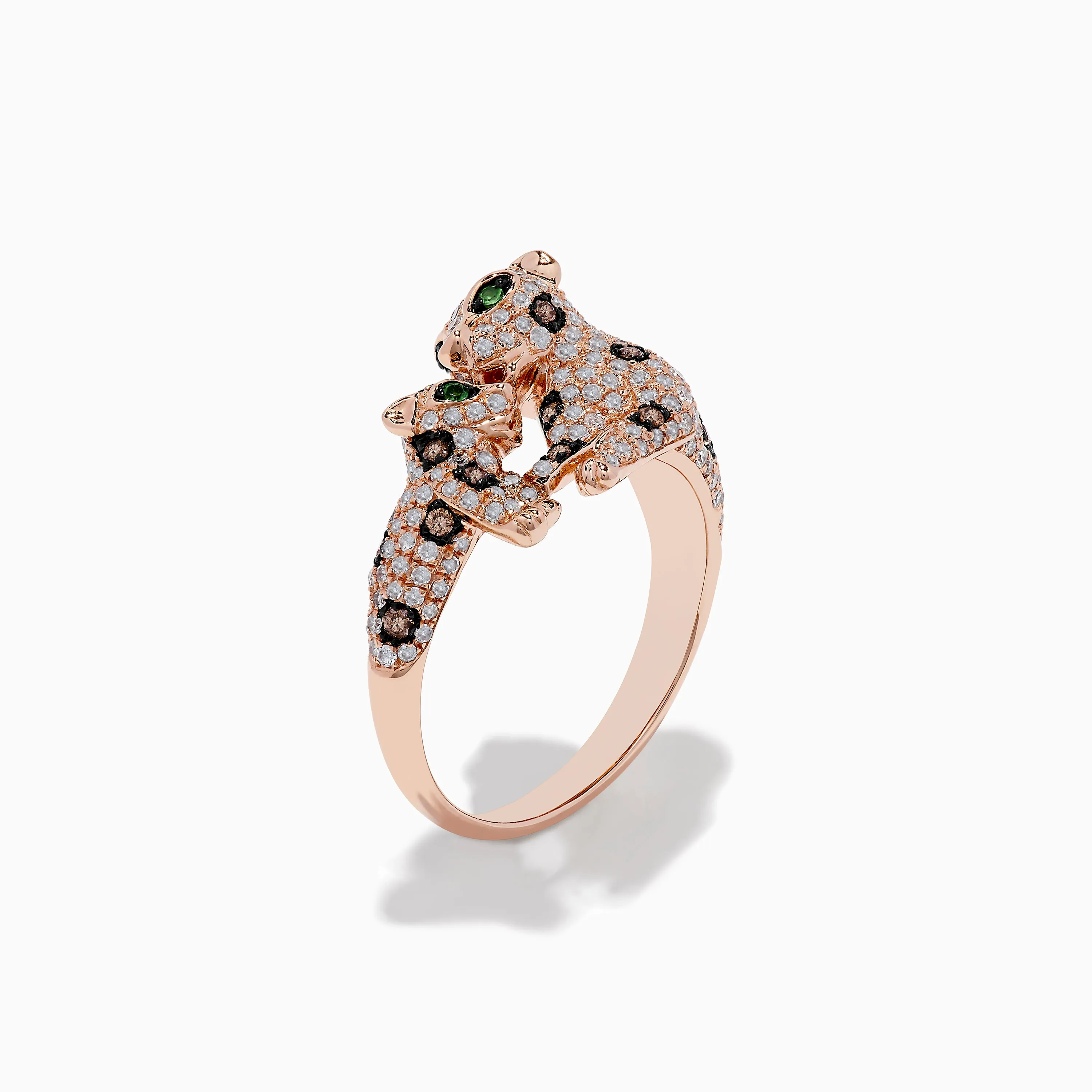 Signature 14K Rose Gold Diamond Double Panther Ring sold by Effy