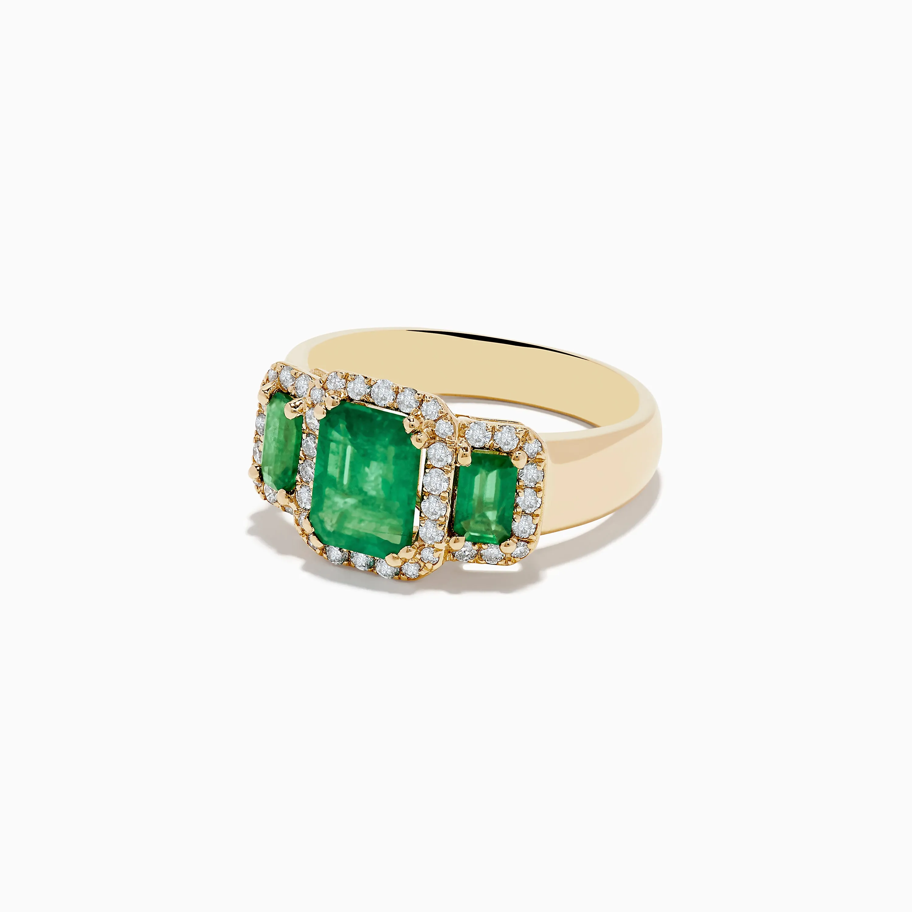 Brasilica 14K Yellow Gold Emerald and Diamond Ring sold by Effy product image thumbnail 2