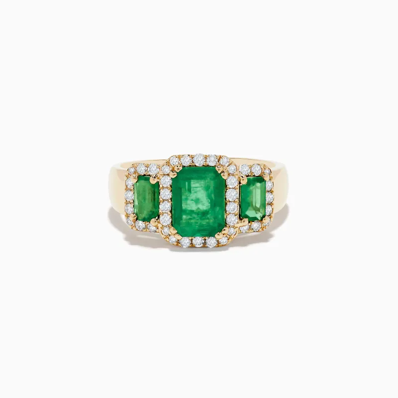 Brasilica 14K Yellow Gold Emerald and Diamond Ring sold by Effy