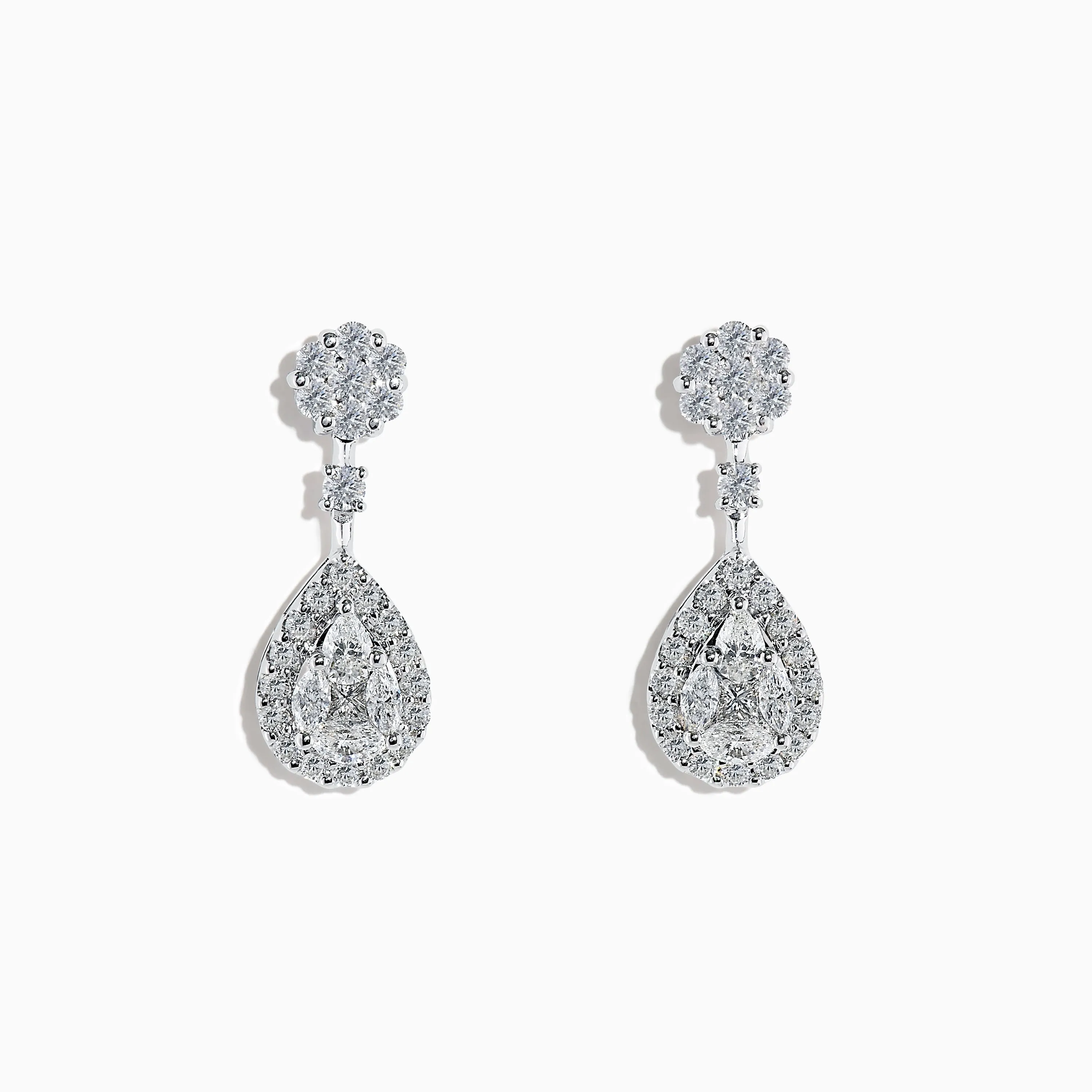 Pave Classica 14K White Diamond Earrings sold by Effy