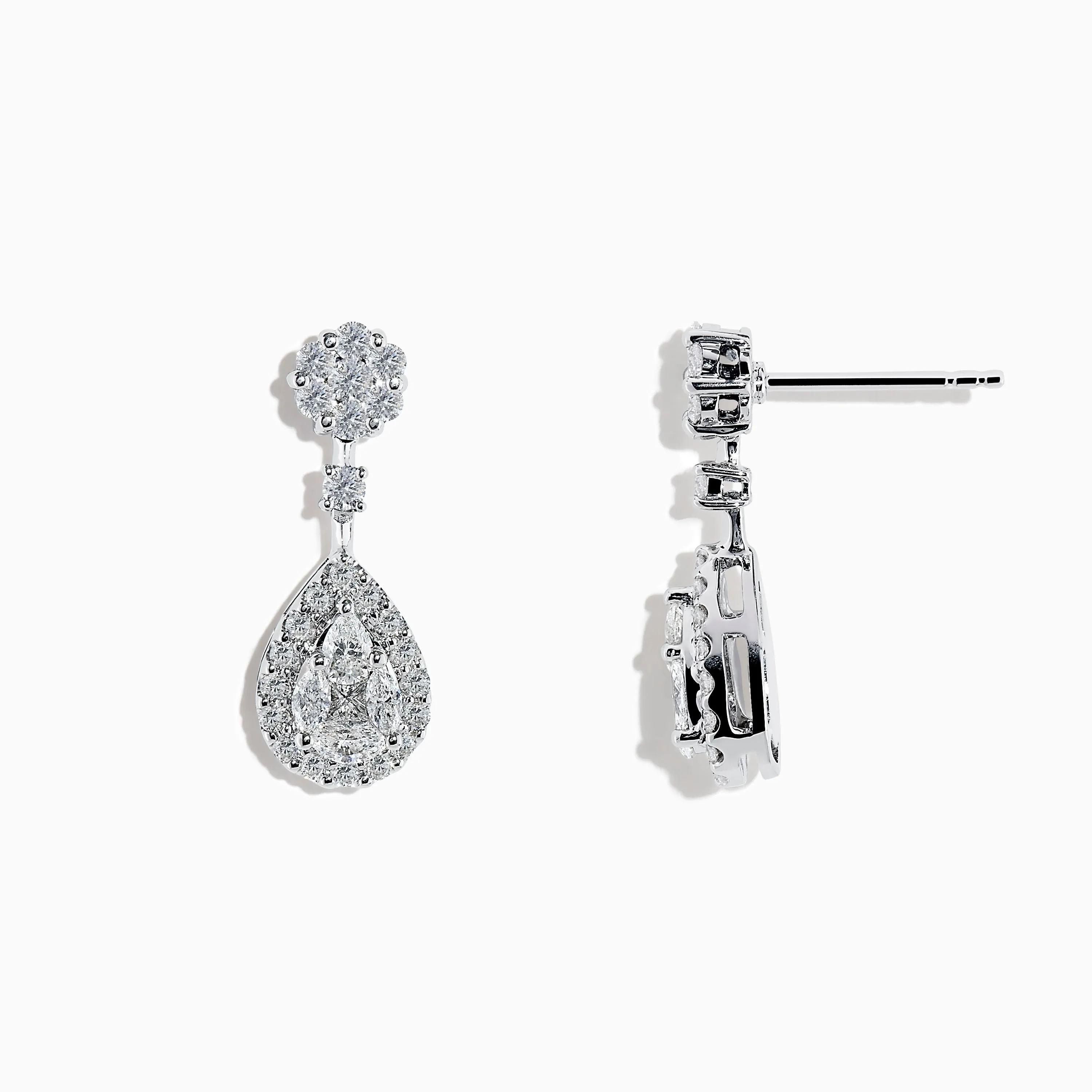 Pave Classica 14K White Diamond Earrings sold by Effy product image thumbnail 2