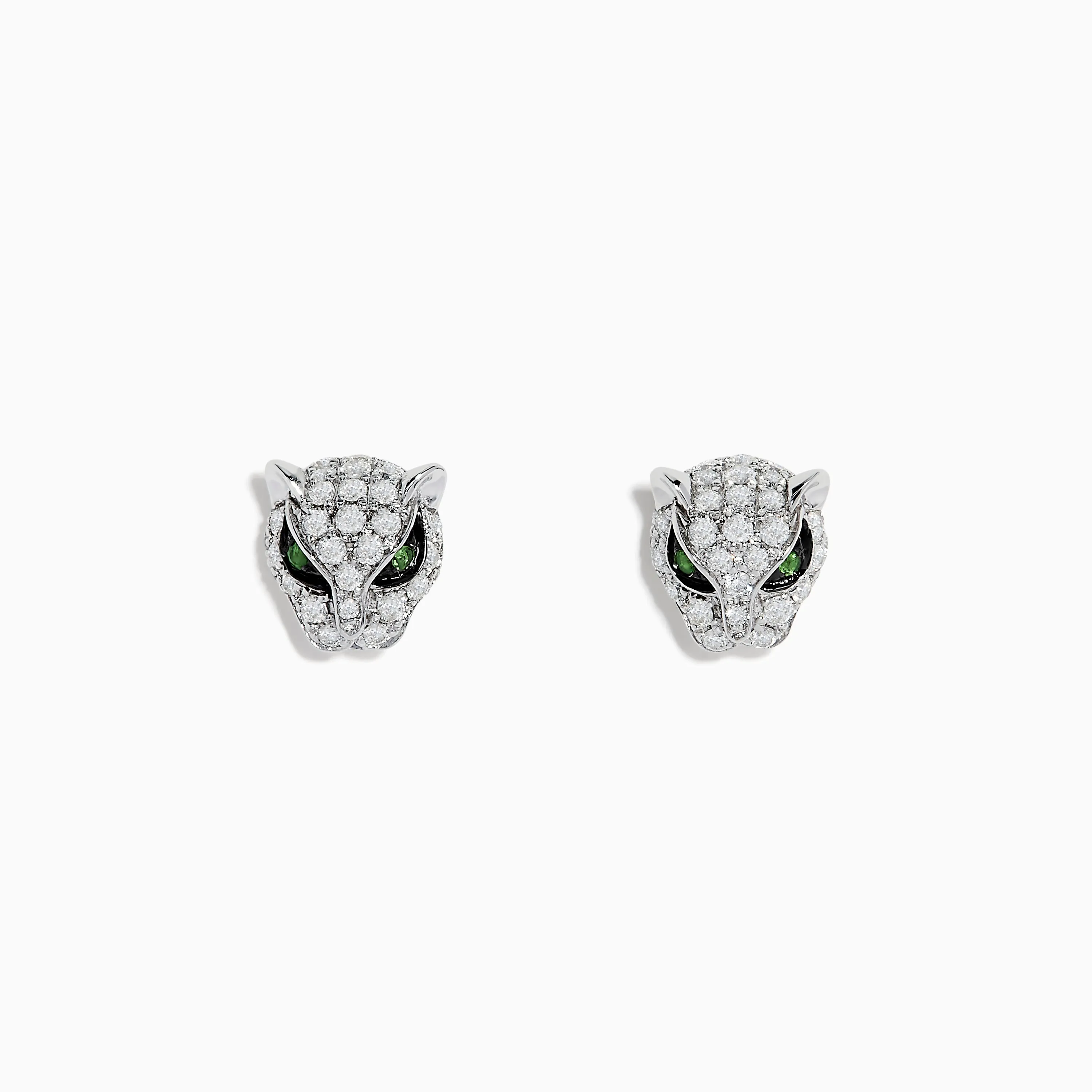 Signature 14K White Gold Diamond and Tsavorite Earrings sold by Effy