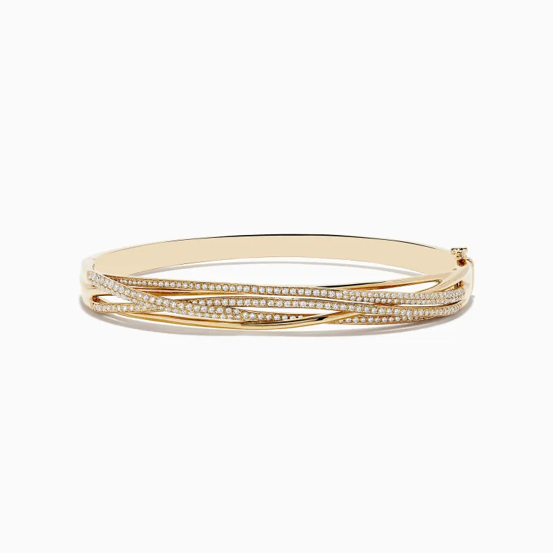 14K Yellow Gold Diamond Crossover Bracelet sold by Effy