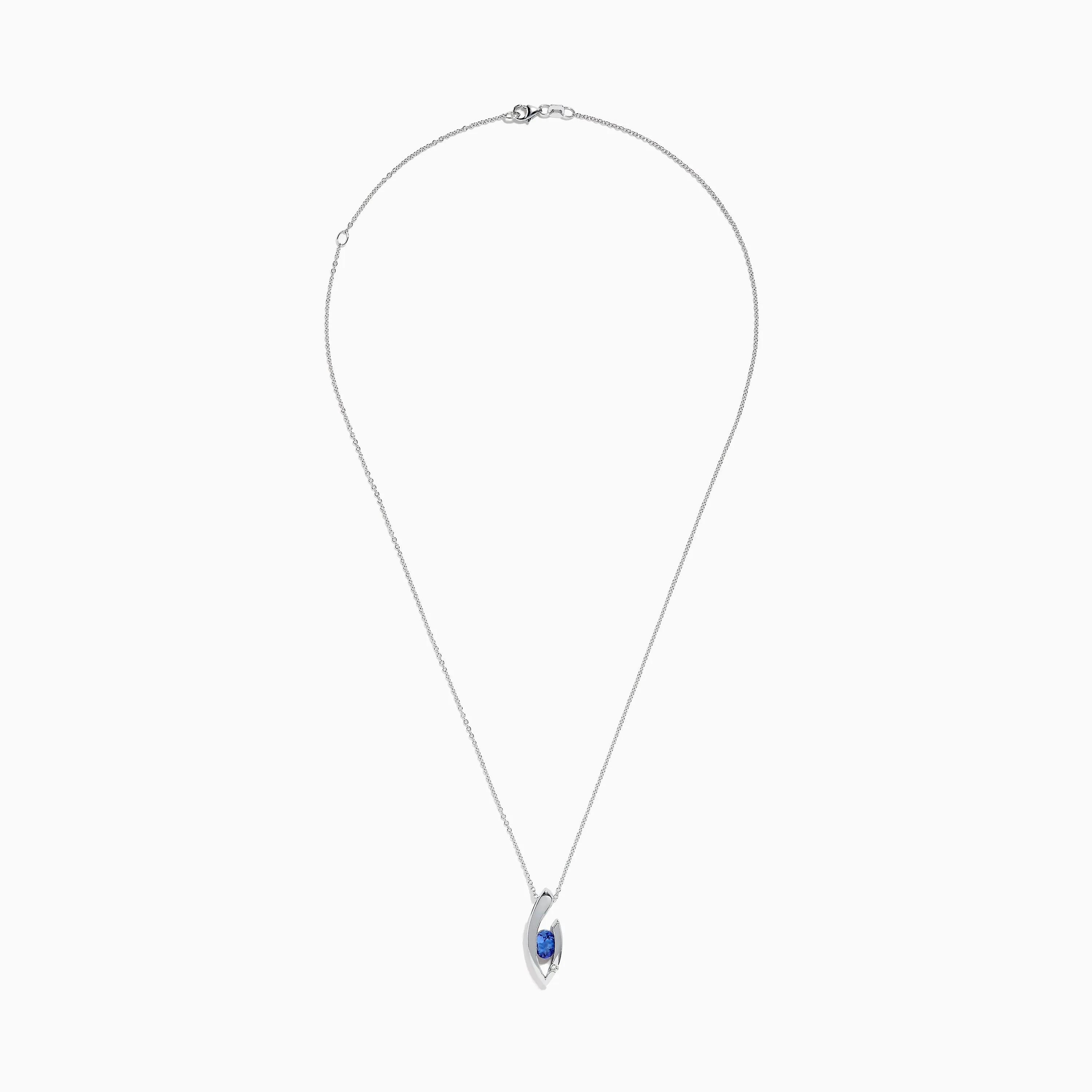 14K White Gold Tanzanite and Diamond Pendant sold by Effy product image thumbnail 2