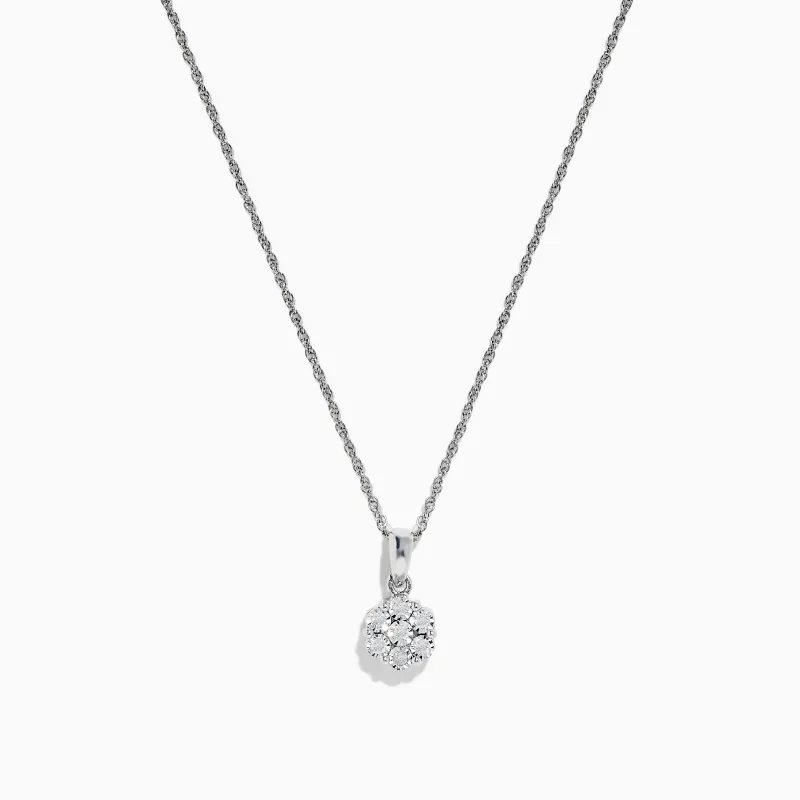 925 Sterling Silver Diamond Cluster Pendant sold by Effy