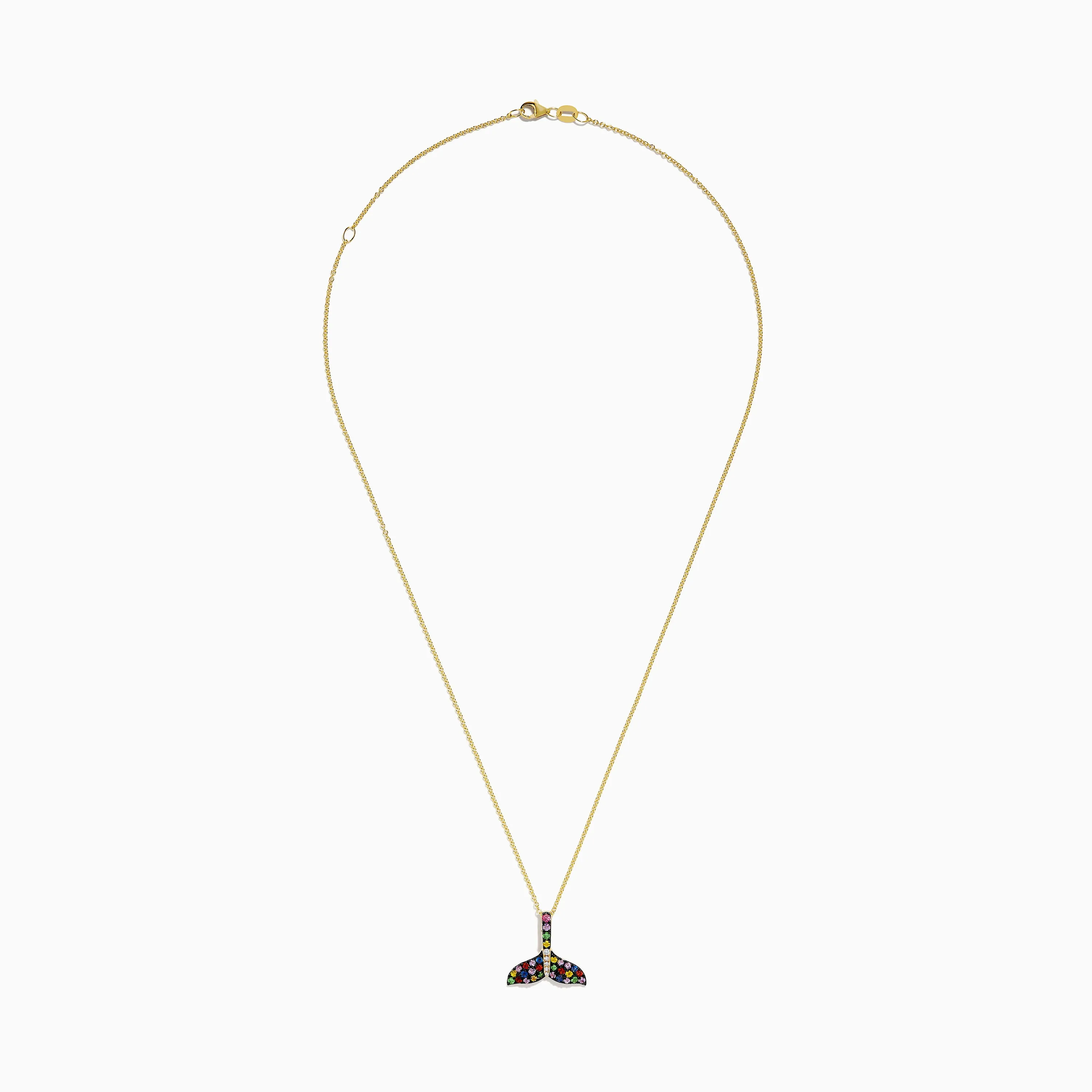 Watercolors 14K Yellow Gold Multi Sapphire and Diamond Tail Pendant sold by Effy product image thumbnail 2