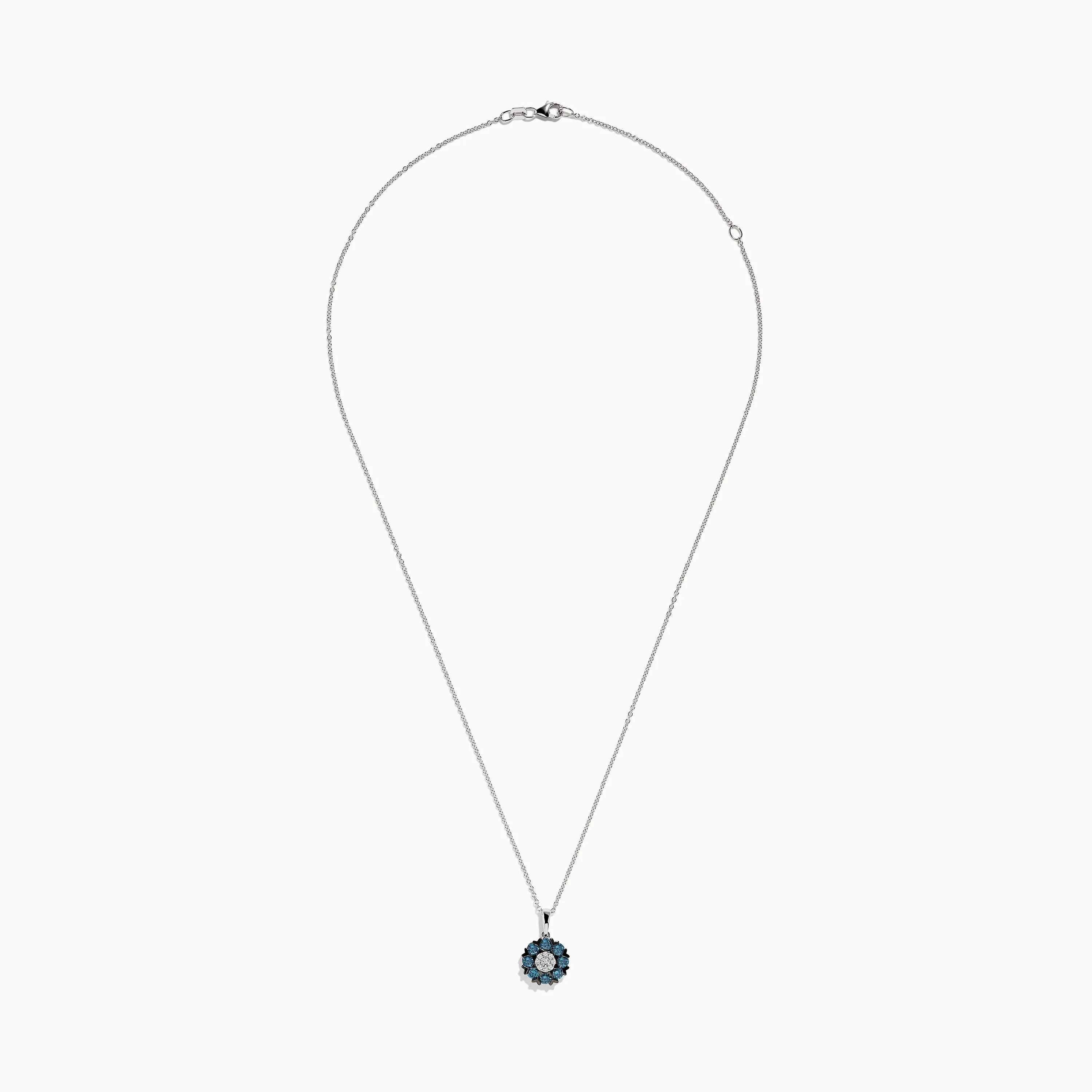 Bella Bleu 14K White Gold Blue and White Diamond Flower Pendant sold by Effy product image thumbnail 2