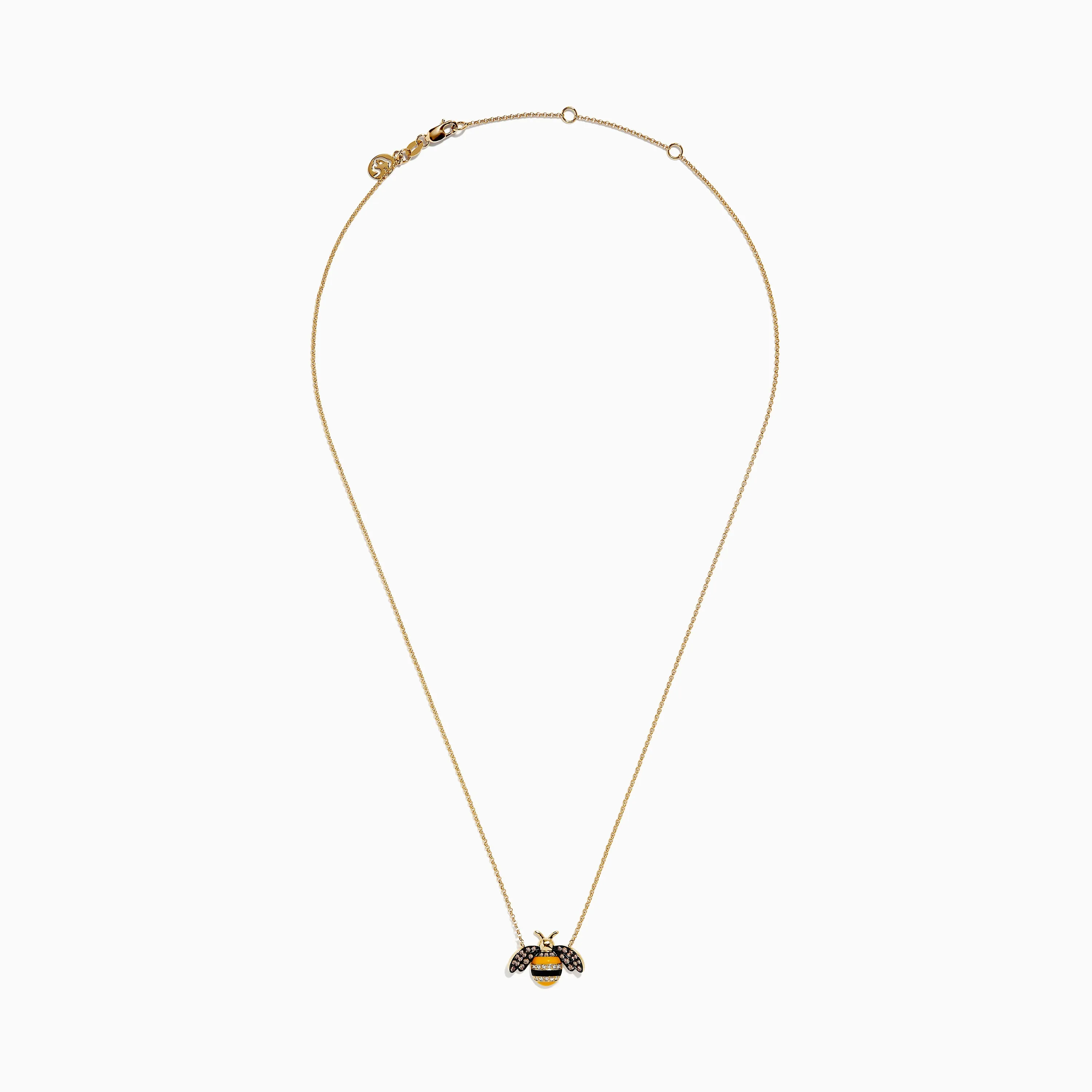 Novelty 14K Yellow Gold Espresso and White Diamond Bee Necklace sold by Effy product image thumbnail 2