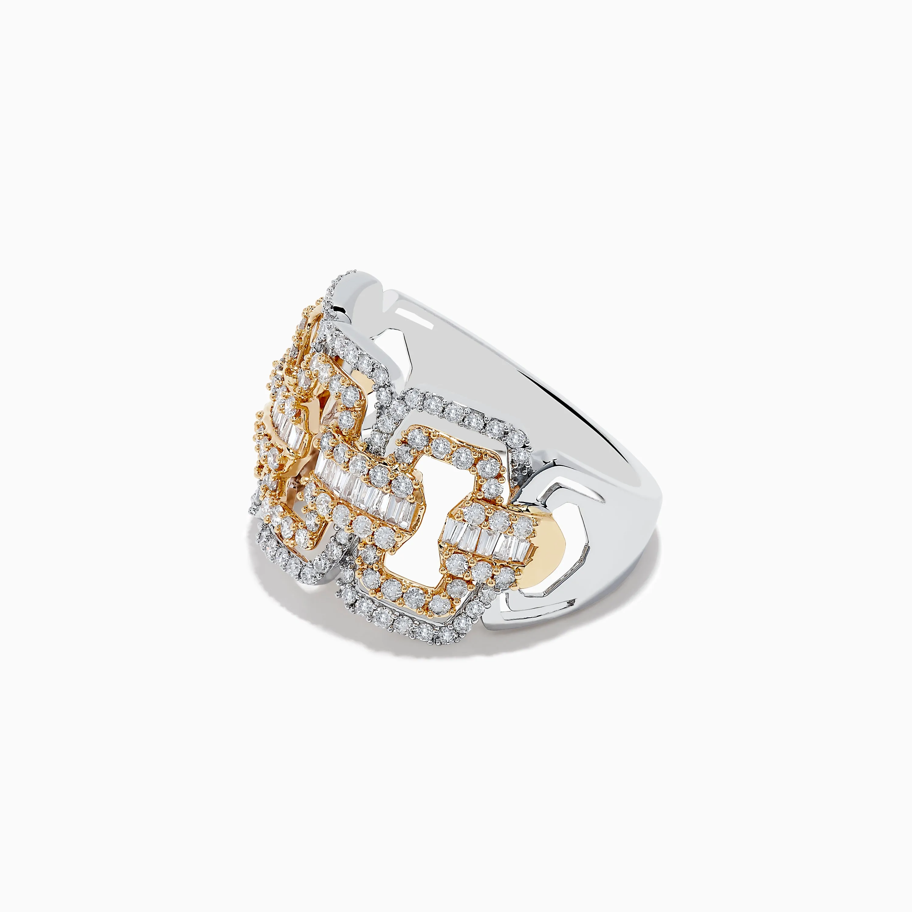Duo 14K Two-Tone Gold Diamond Chain Link Ring 0.95 TCW sold by Effy product image thumbnail 2