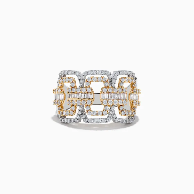 Duo 14K Two-Tone Gold Diamond Chain Link Ring 0.95 TCW sold by Effy