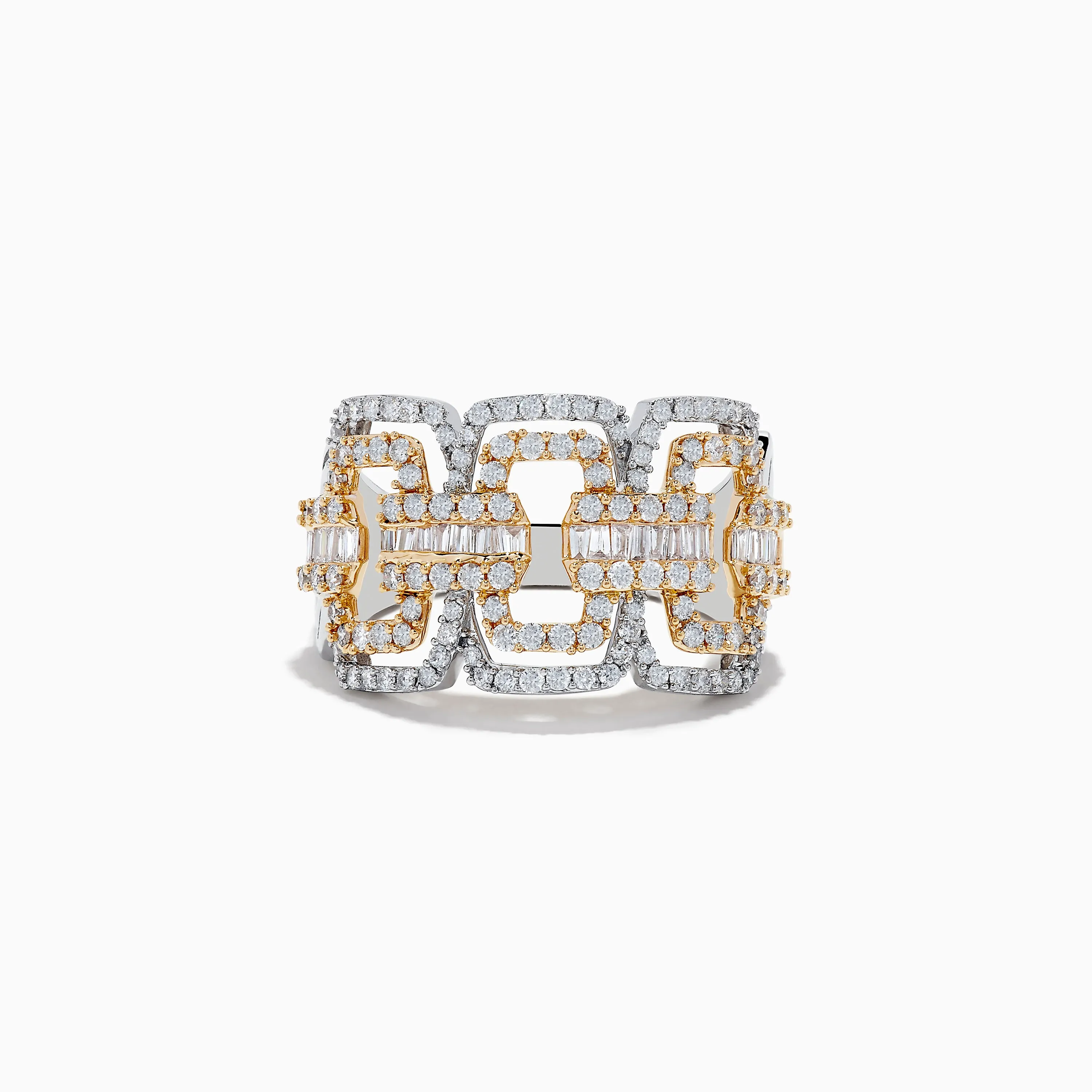 Duo 14K Two-Tone Gold Diamond Chain Link Ring 0.95 TCW sold by Effy