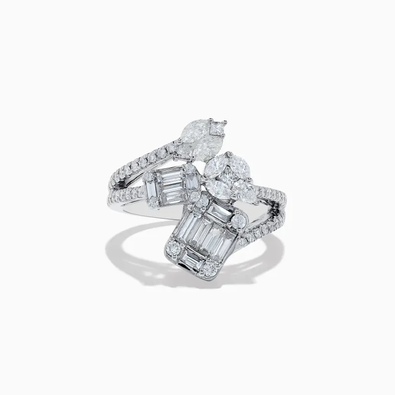 Classique 14K White Gold Diamond Crossover Ring sold by Effy