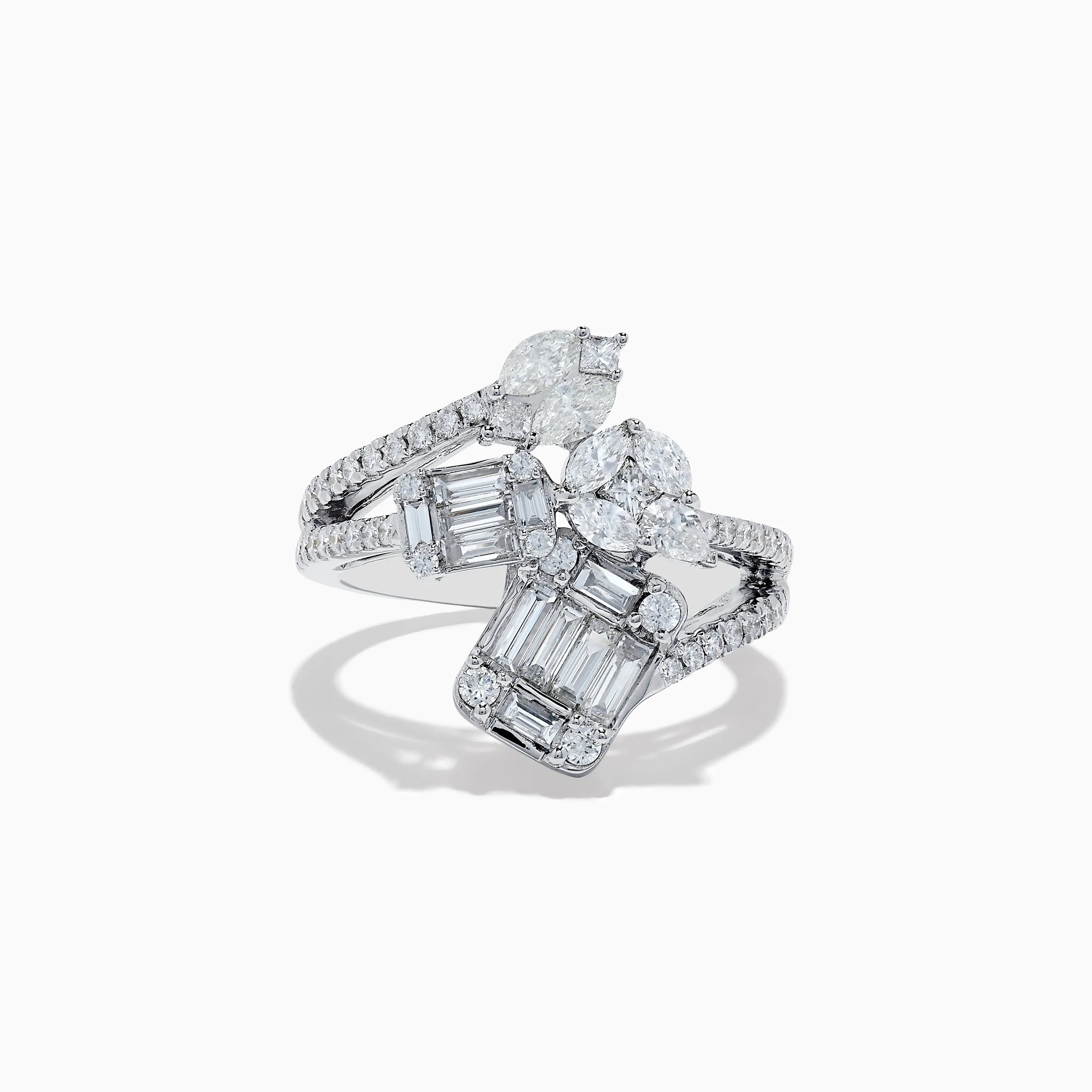 Classique 14K White Gold Diamond Crossover Ring sold by Effy