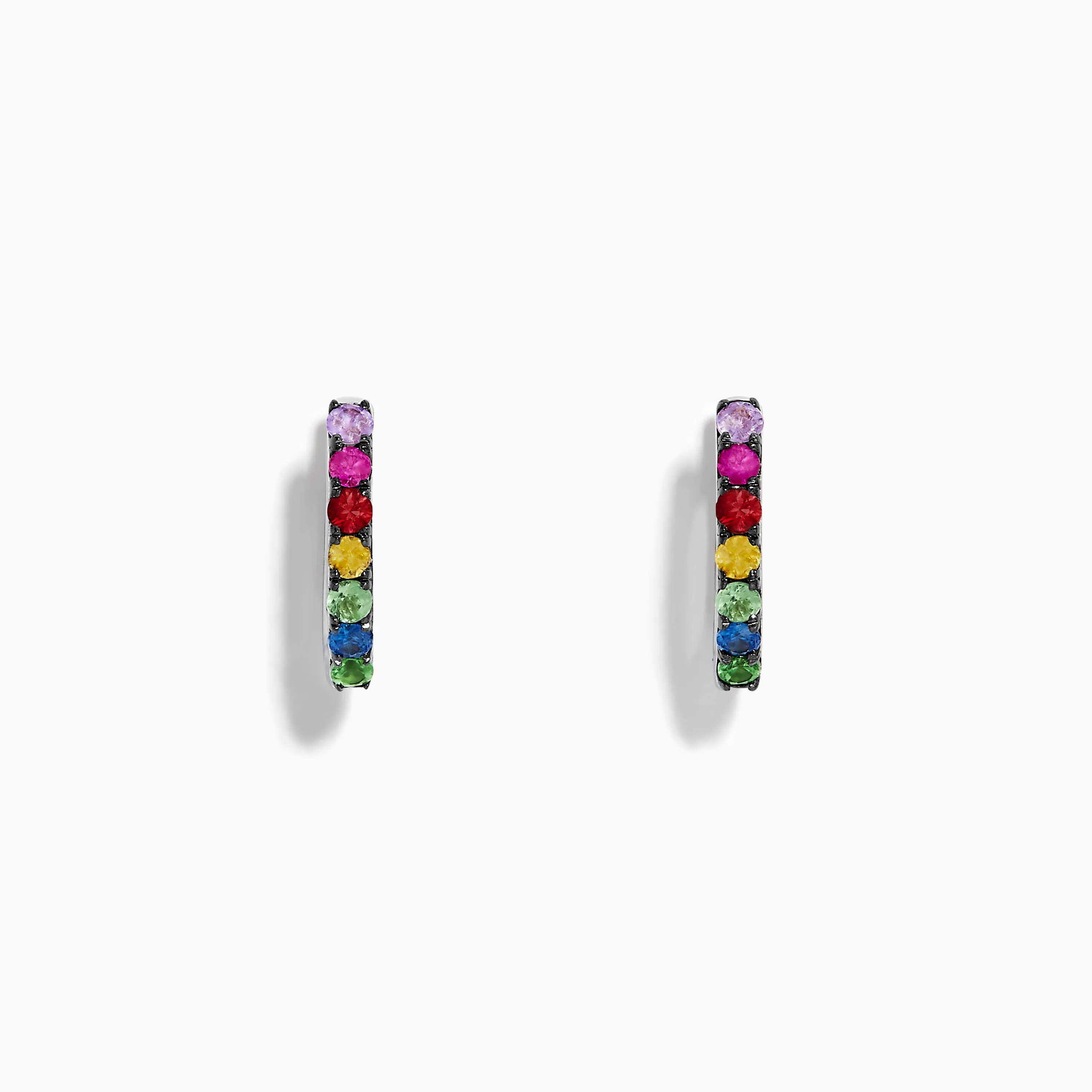 Watercolors 14K White Gold Multi Sapphire Huggie Hoop Earrings sold by Effy